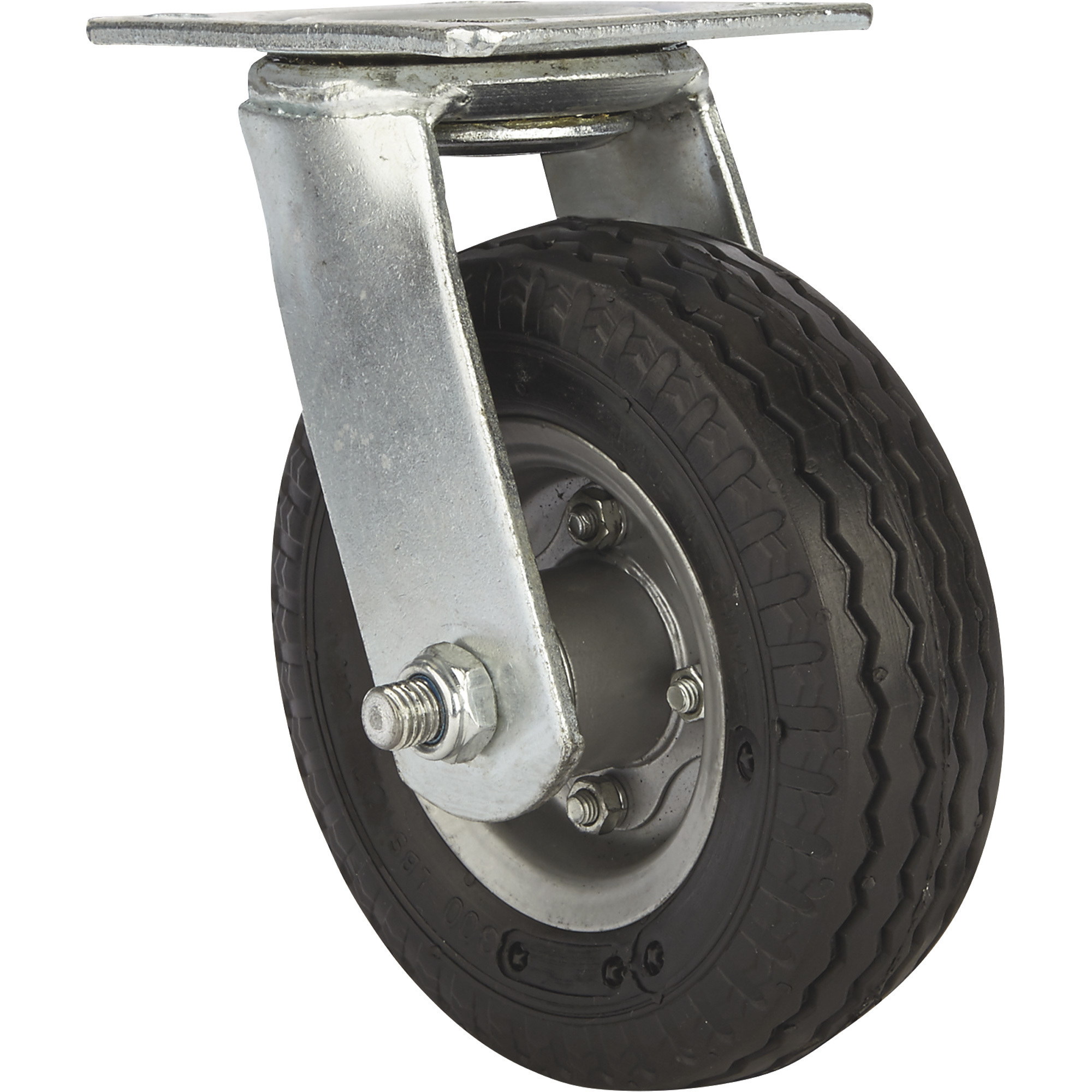Strongway 6Inch Swivel Flat-Free Rubber Foam-Filled Caster, 200-Lb. Capacity, Sawtooth Tread