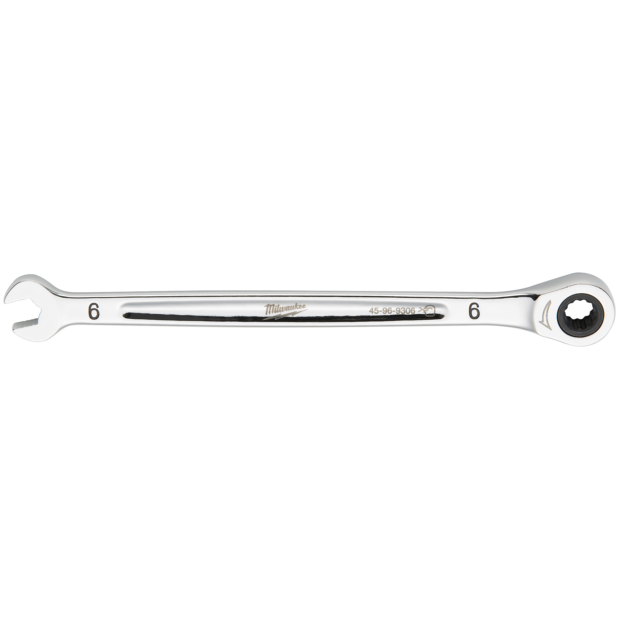 6MM RATCHETING COMBO WRENCH, Pieces (qty.) 1 Tool Length 5.04 in, Measurement Standard Metric, Model - Milwaukee 45-96-9306