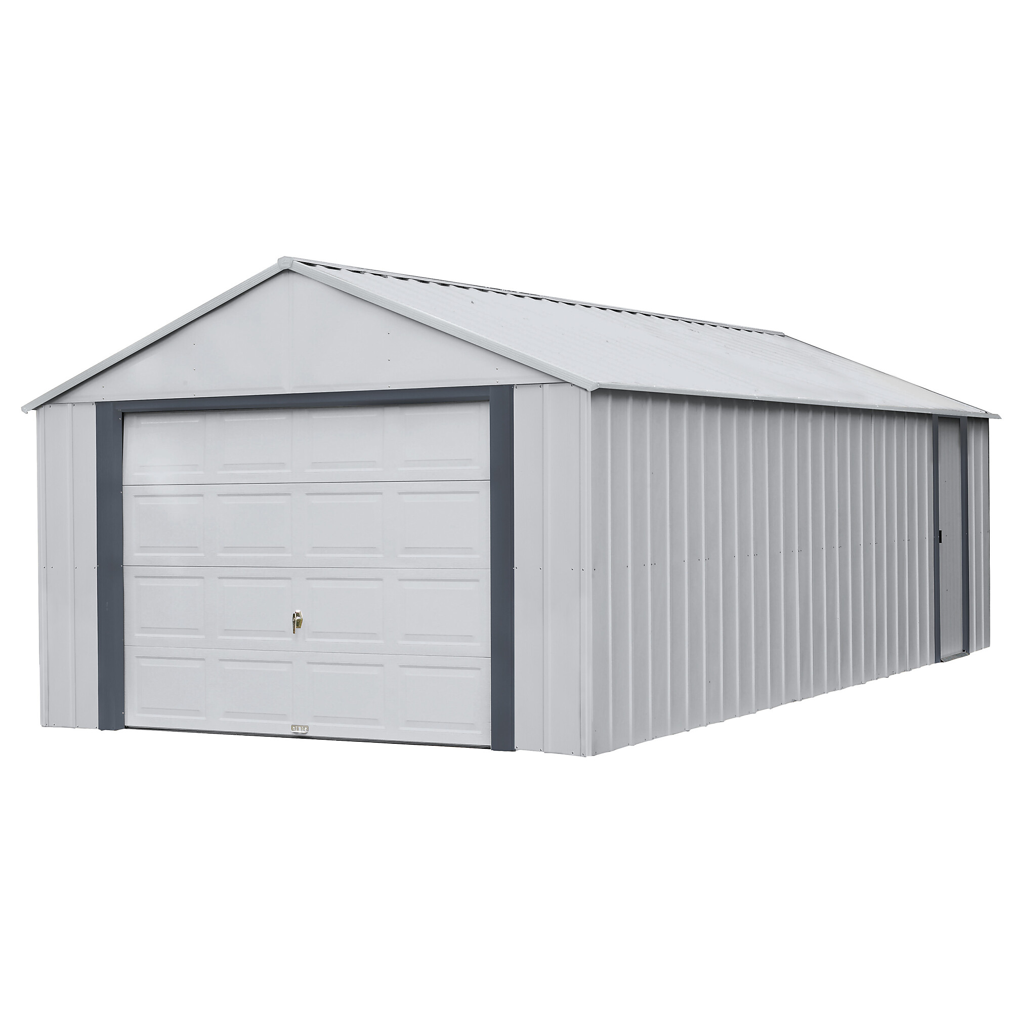 Arrow Murryhill 12ft. x 24ft. Garage, Steel Storage, Center 8.6ft.,, Galvanized Steel, Model BGR1224FG