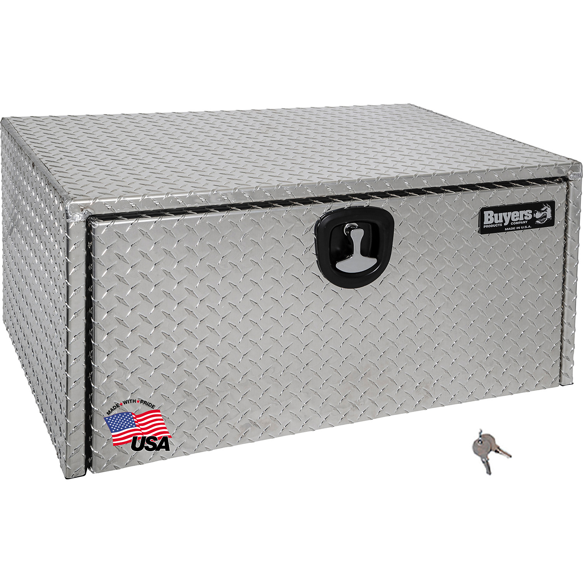 Buyers Products, 36x24x18Inch Aluminum Underbody Truck Tool Job Storage Box, Width 24 in, Material Aluminum, Color Finish Diamond Plate Silver, Model