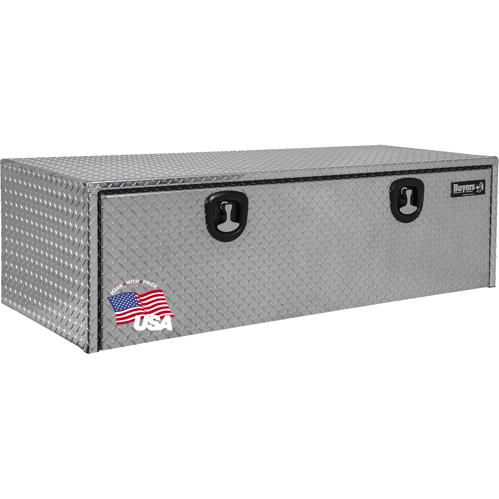 Buyers Products, 60Inch Diamond Tread Aluminum Underbody Truck Box, Width 60 in, Material Aluminum, Color Finish Diamond Plate Silver, Model 1705125