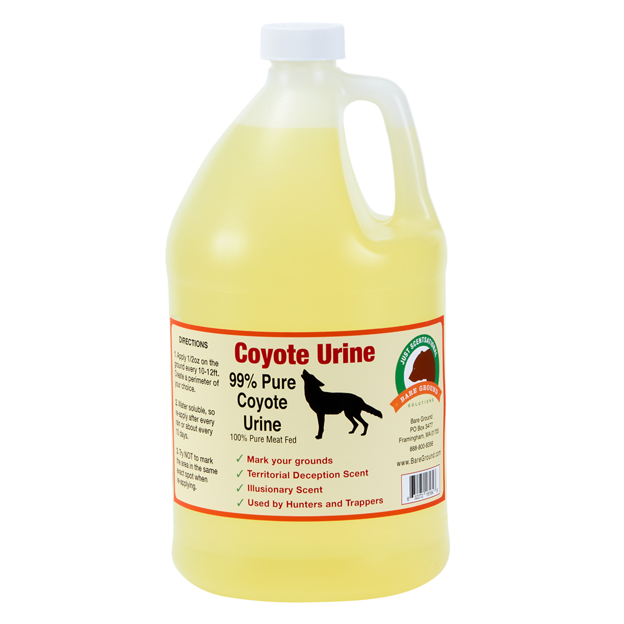 Bare Ground, 128oz Container of Coyote Urine for Scent Apply, Model RS-128