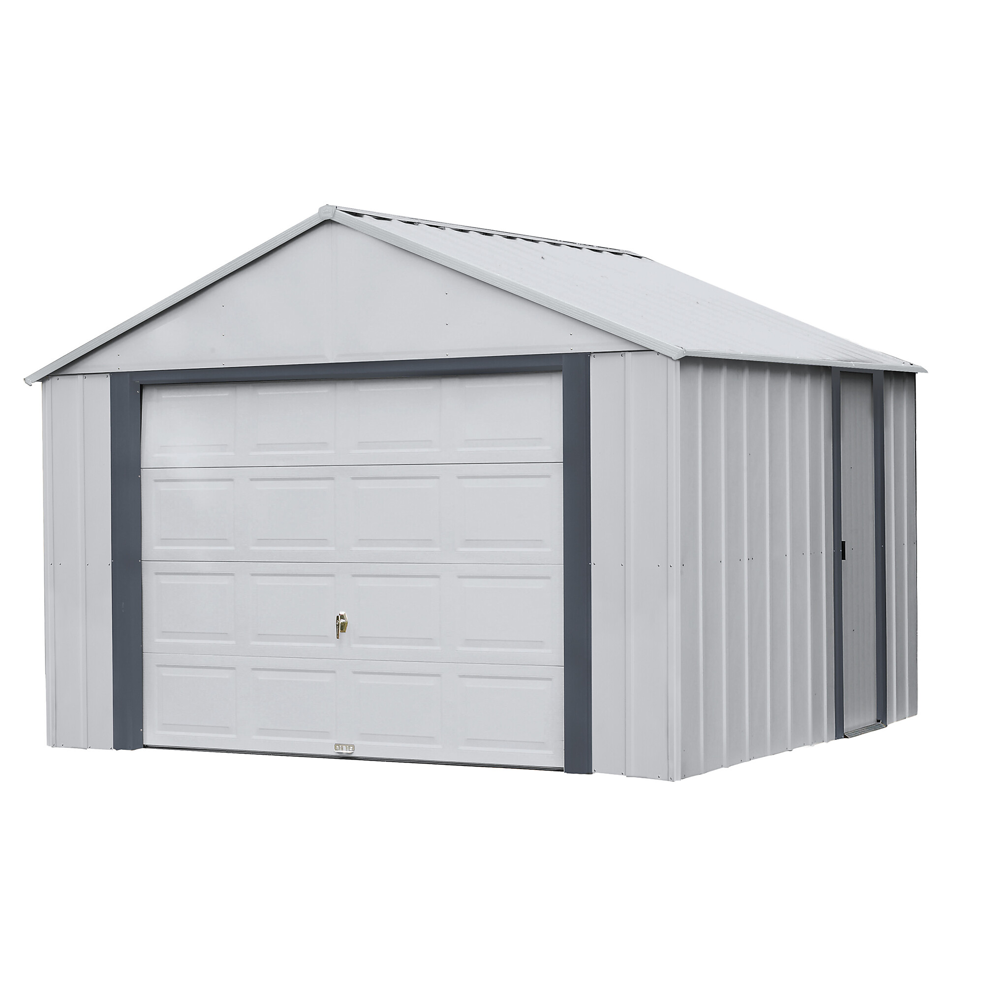 Arrow Murryhill 12ft. x 10ft. Garage Steel Storage, Center 8.6 ft., Galvanized Steel, Model BGR1210FG