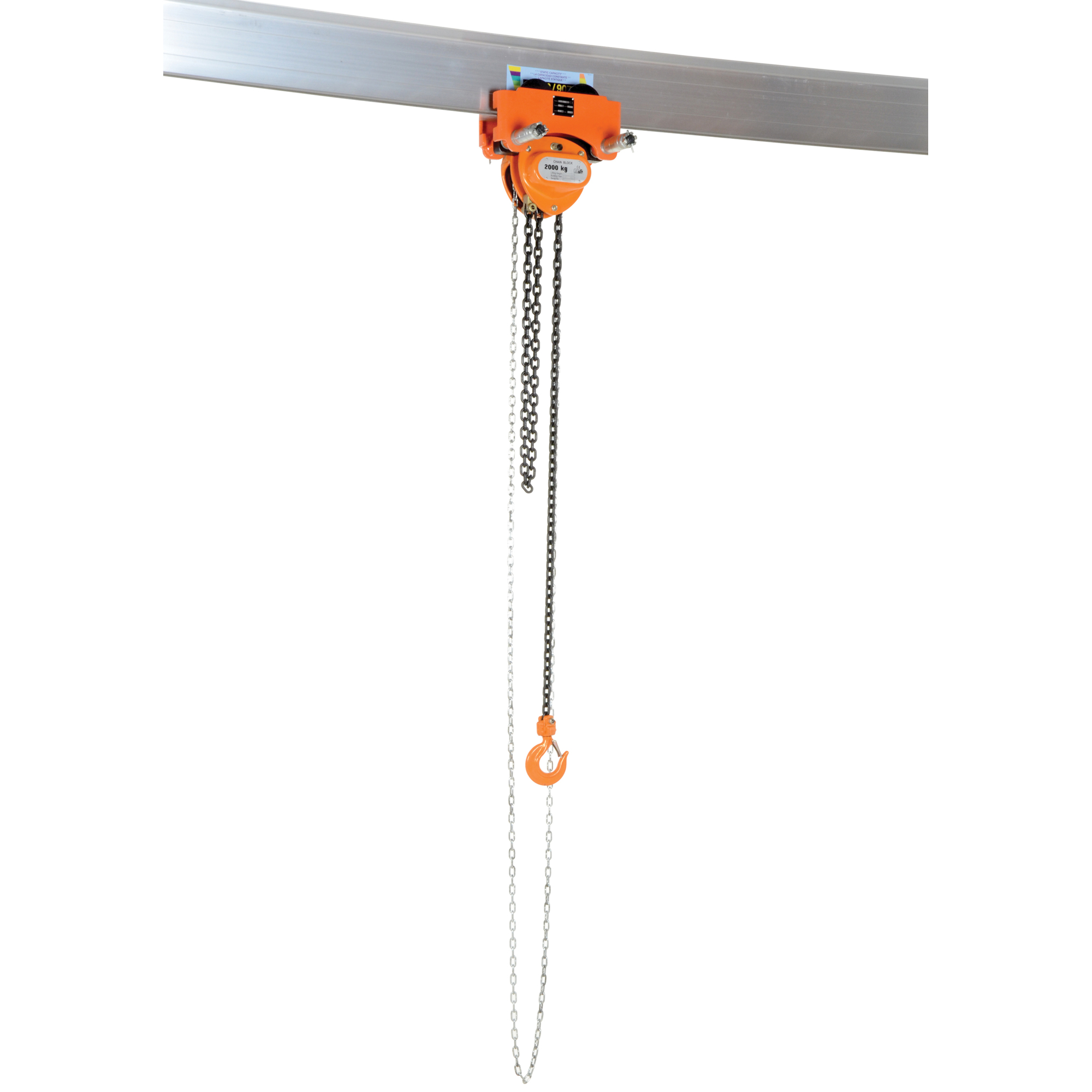 Vestil, Push Chain Hoist Option Trolly, Capacity 4000 lb, Lift Height 16.25 ft, Model LOW-4P