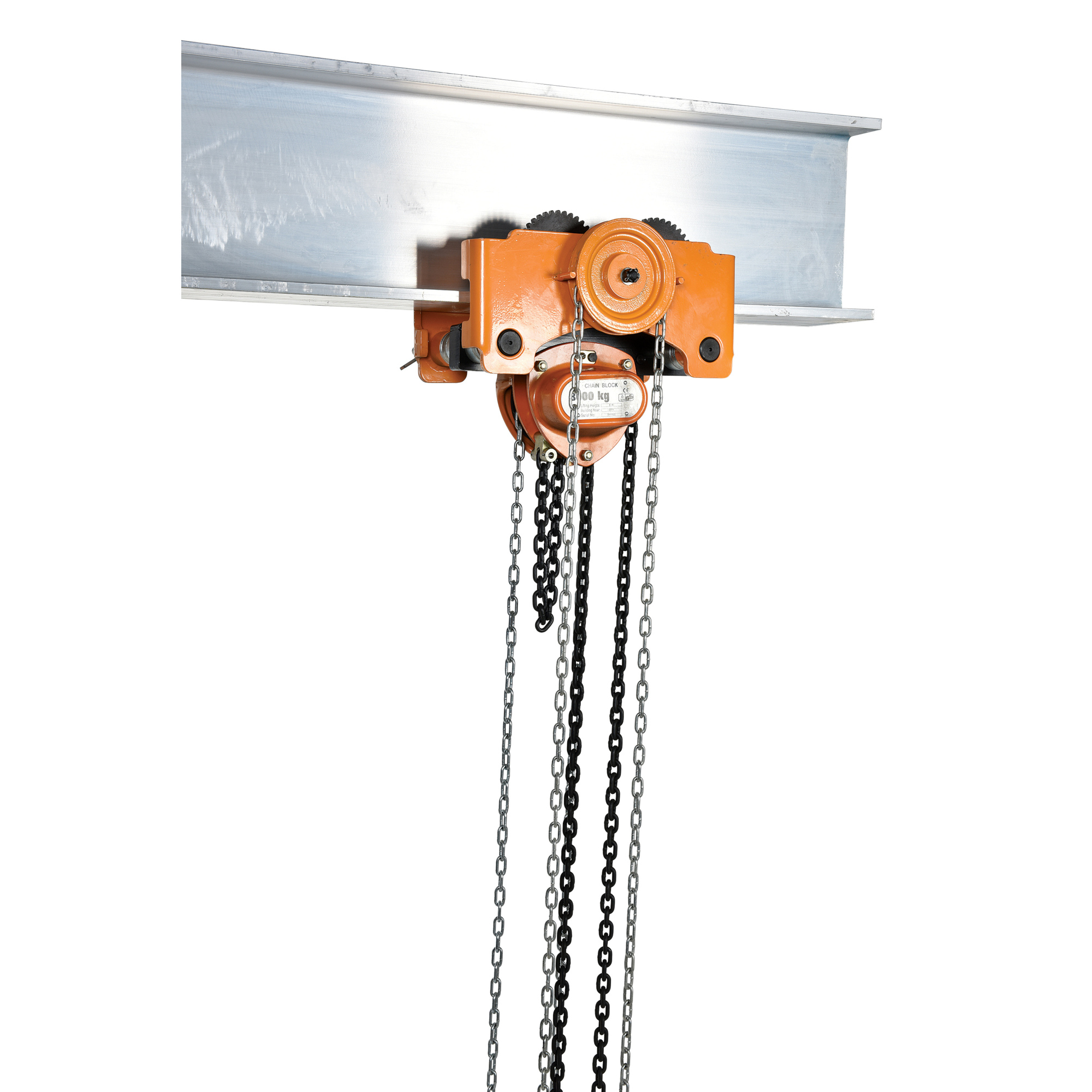 Vestil, Gear Chain Hoist Option Trolly, Capacity 6000 lb, Lift Height 18.25 ft, Model LOW-6G