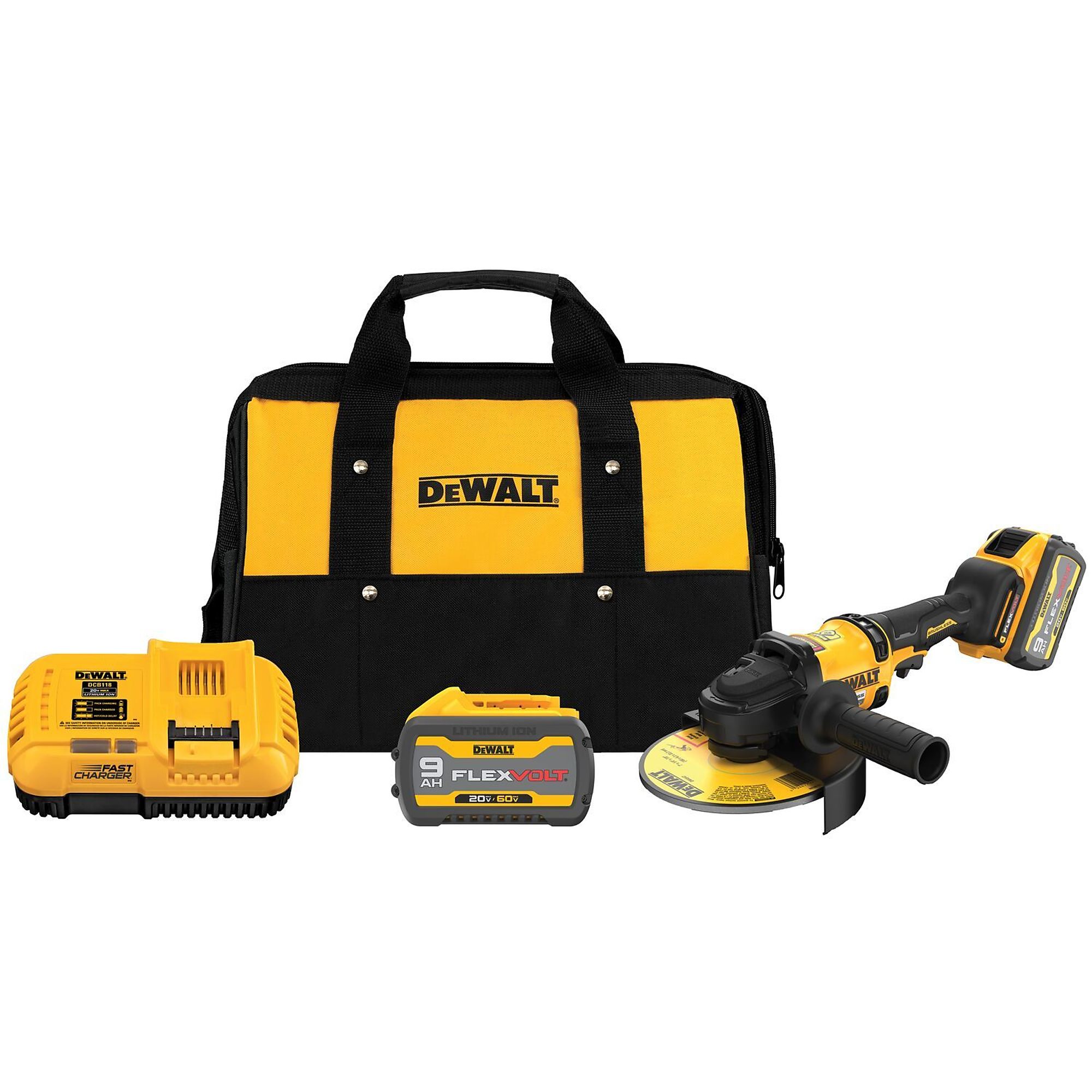 DEWALT, 60V MAX* 7Inch Brushless Cordless Grinder, Wheel Diameter 7 in, Volts 20, Model DCG440X2