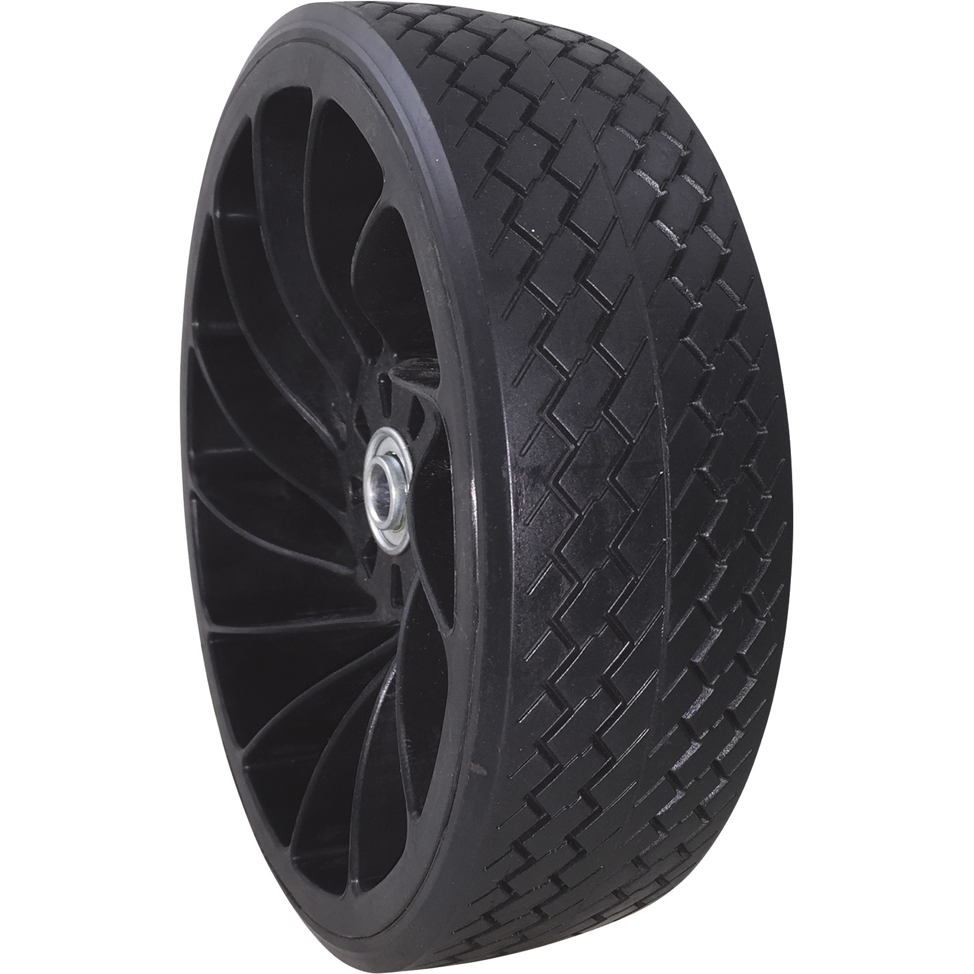 Marathon Tires Flat-Free Plastic Flex Wheel with Rubber Tread â 3/4Inch Bore, 4.10/3.50â4Inch