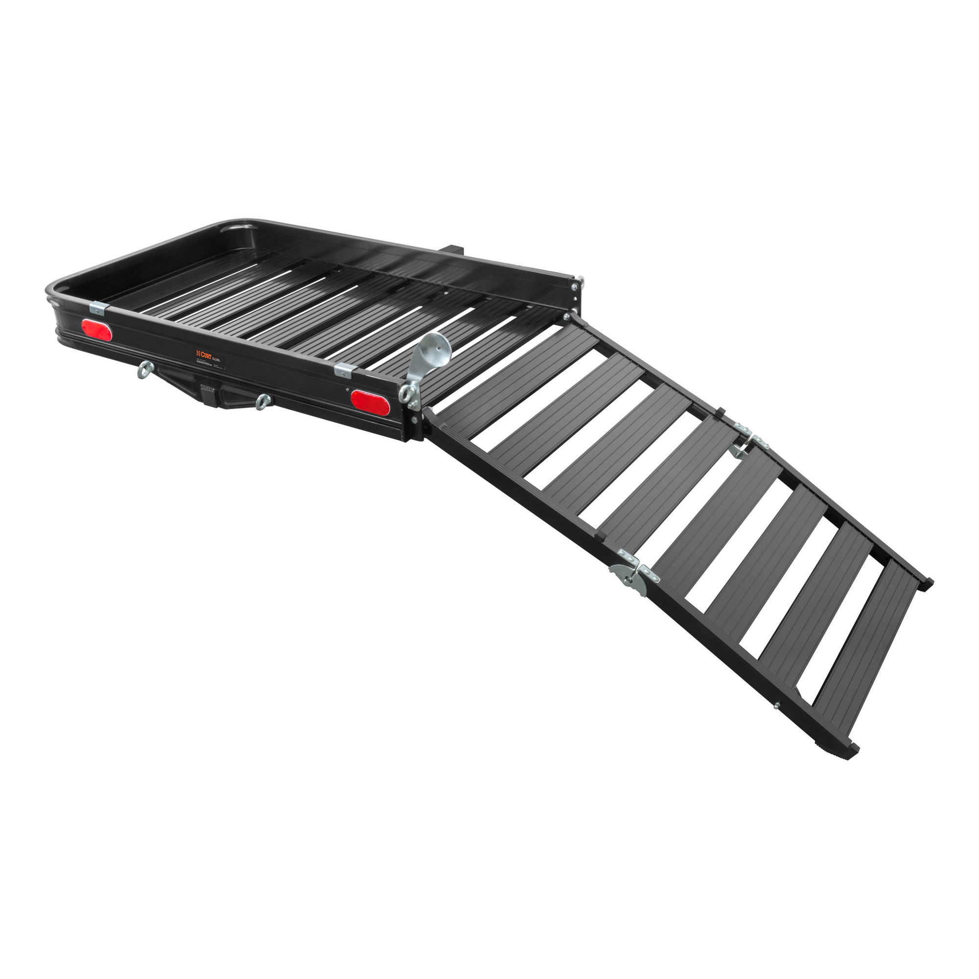 Curt Manufacturing, 50 x 30.5Inch Black Alum.Carrier w Ramp, Capacity 500 lb, Receiver Size 2 in, Material Aluminum, Model 18112