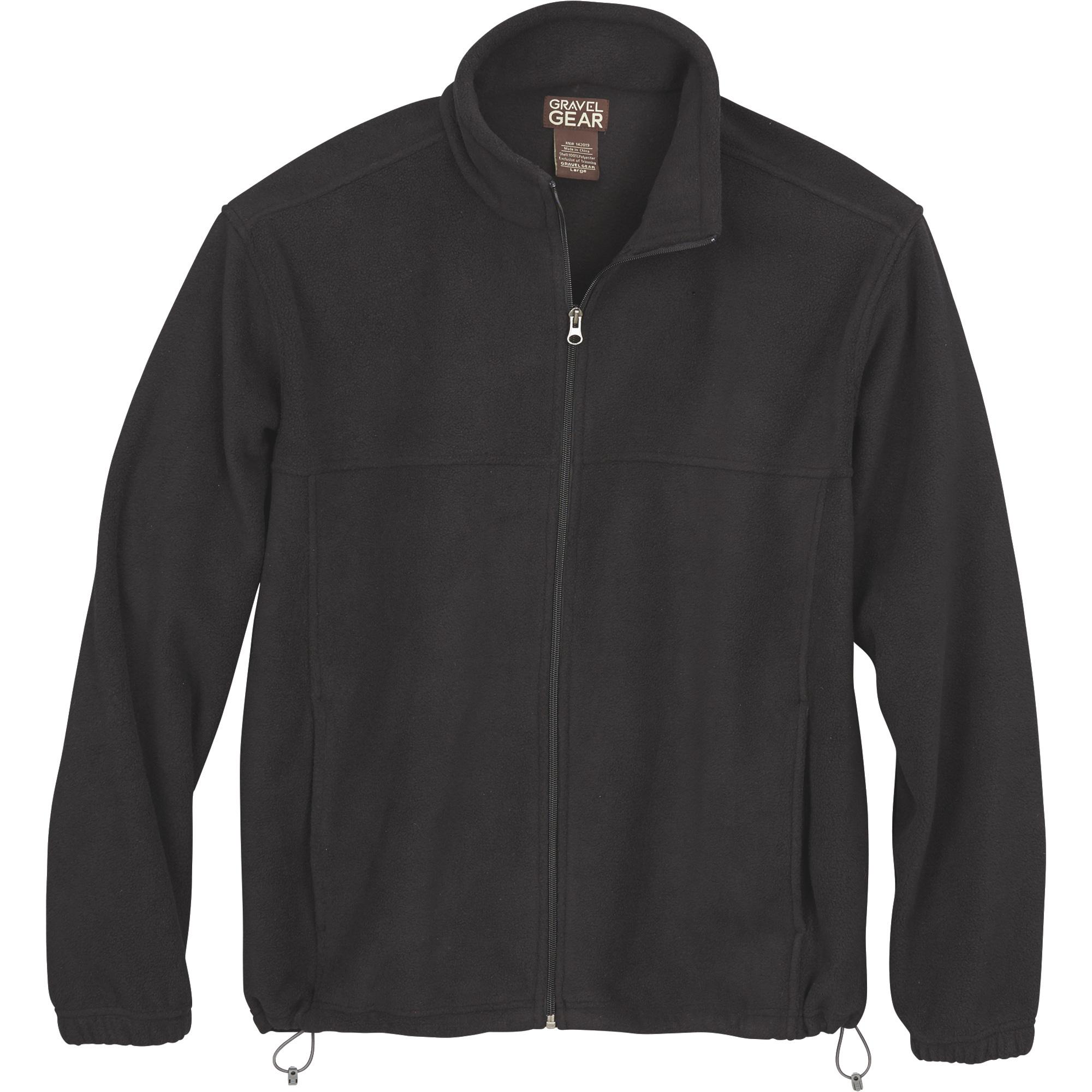 Gravel Gear Men's Zip-Up Fleece Jacket - Black, Large