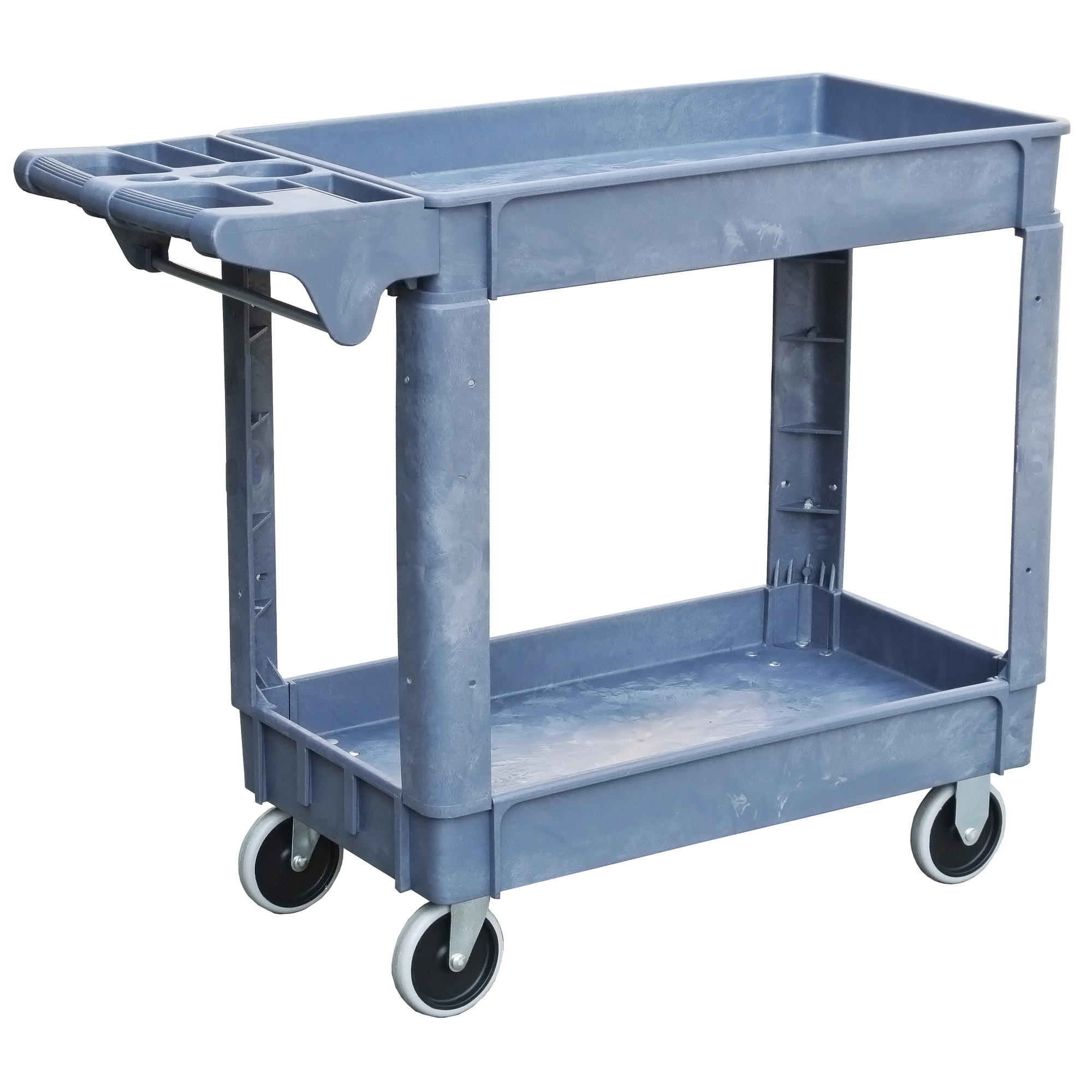 Shop Tuff, 500lb cap service cart 32Inch Lx18Inch Wx3Inch D 2 trays, Total Capacity 500 lb, Shelves (qty.) 2 Material Structural Plastic, Model STF-