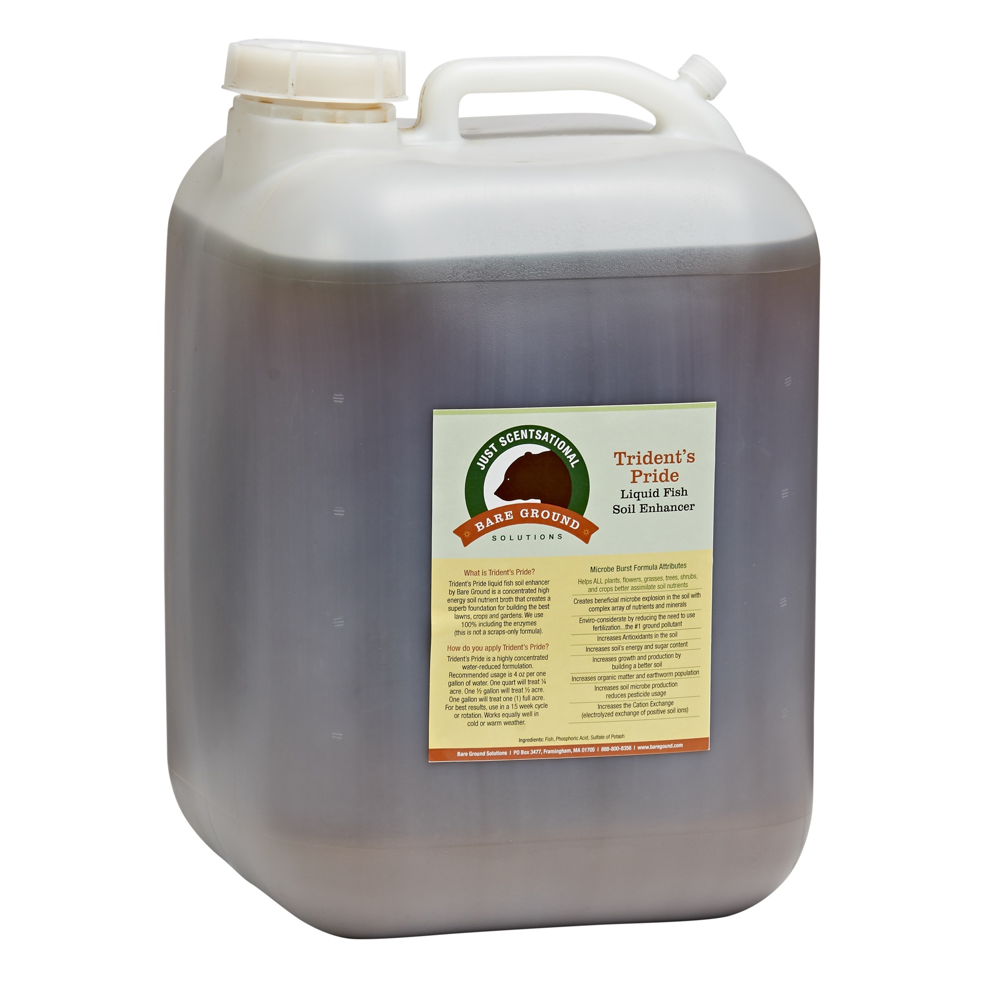 Bare Ground, 5 Gallons Fish Fertilizer, Max. Coverage Area 55000 ftÂ², Capacity 55 lb, Model TP-5G