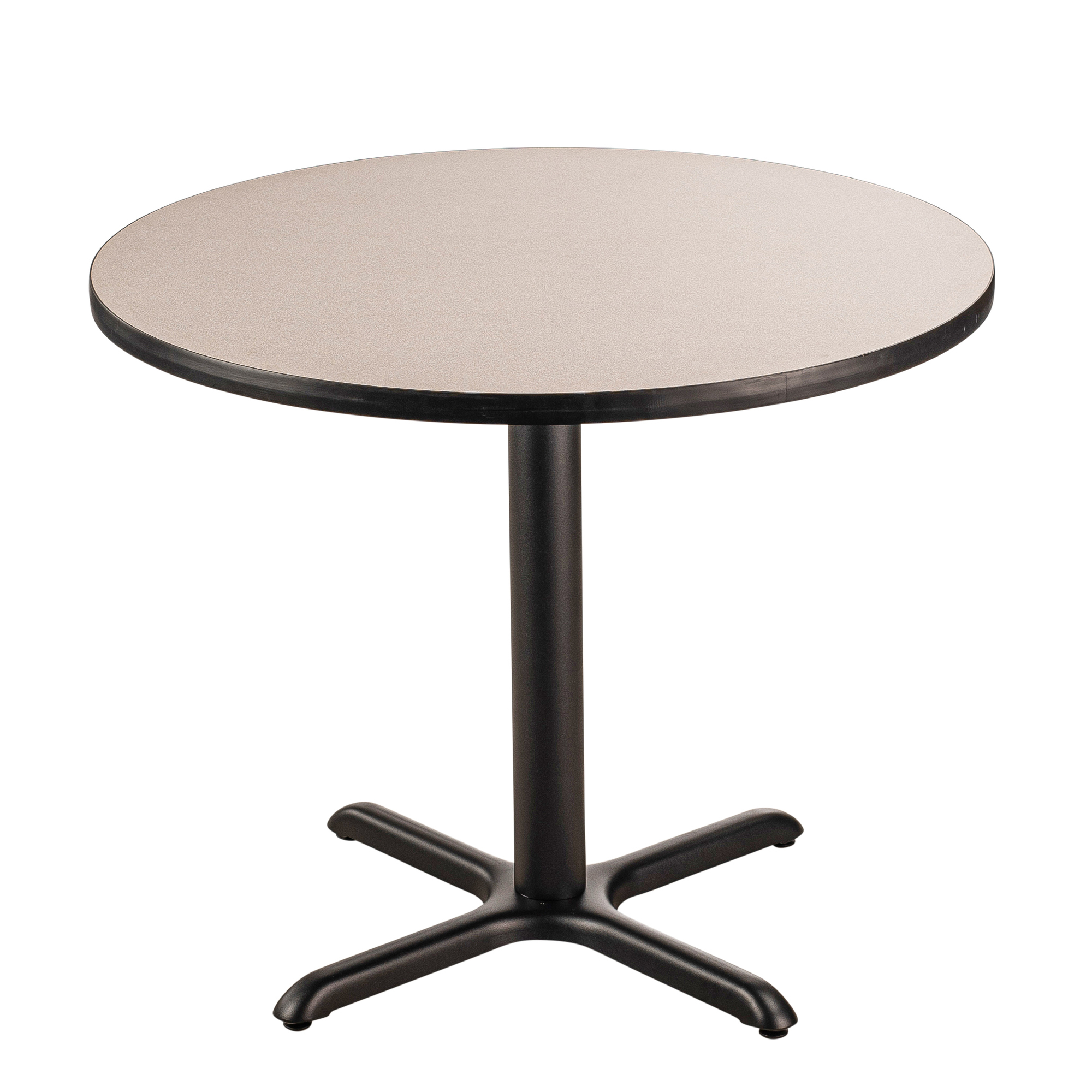 "National Public Seating, Cafe Table, 36x36x30 Round ""X"" Base, Height 30 in, Model CT13636XDPBTMGY"