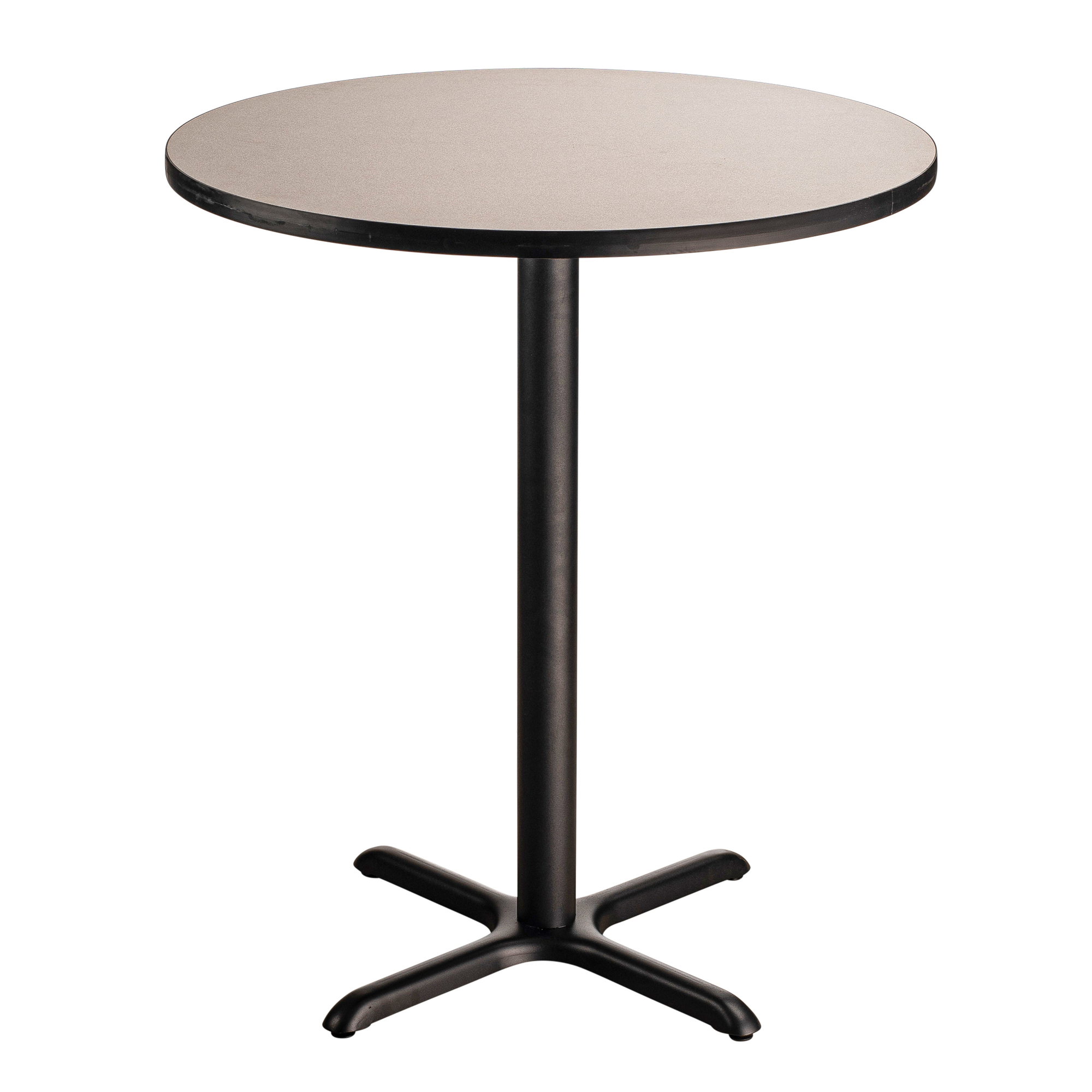 "National Public Seating, Cafe Table, 36x36x42 Round ""X"" Base, Height 42 in, Model CT13636XBPBTMGY"