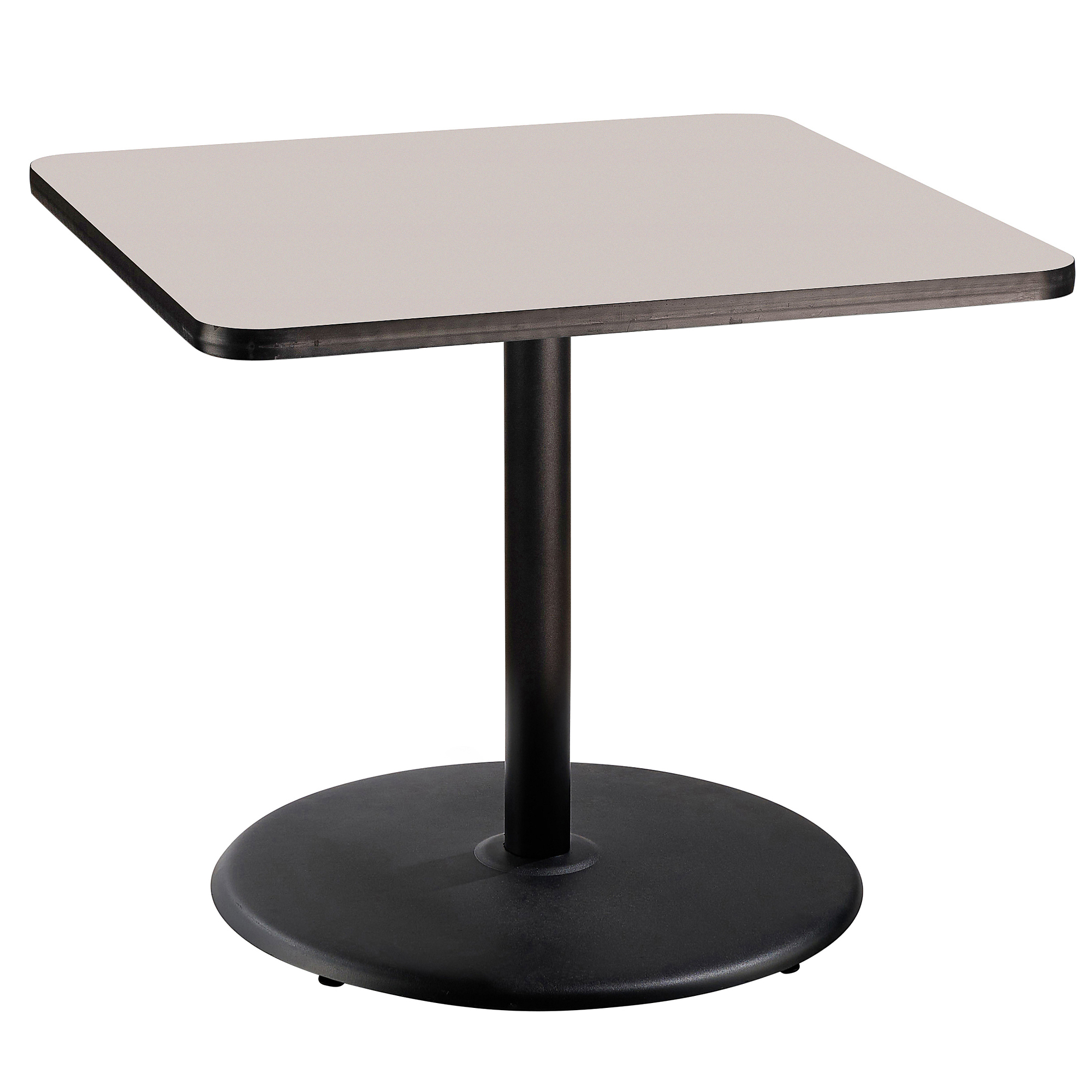 "National Public Seating, Cafe Table, 36x36x30 Square ""R"" Base, Height 30 in, Model CT33636RDPBTMGY"