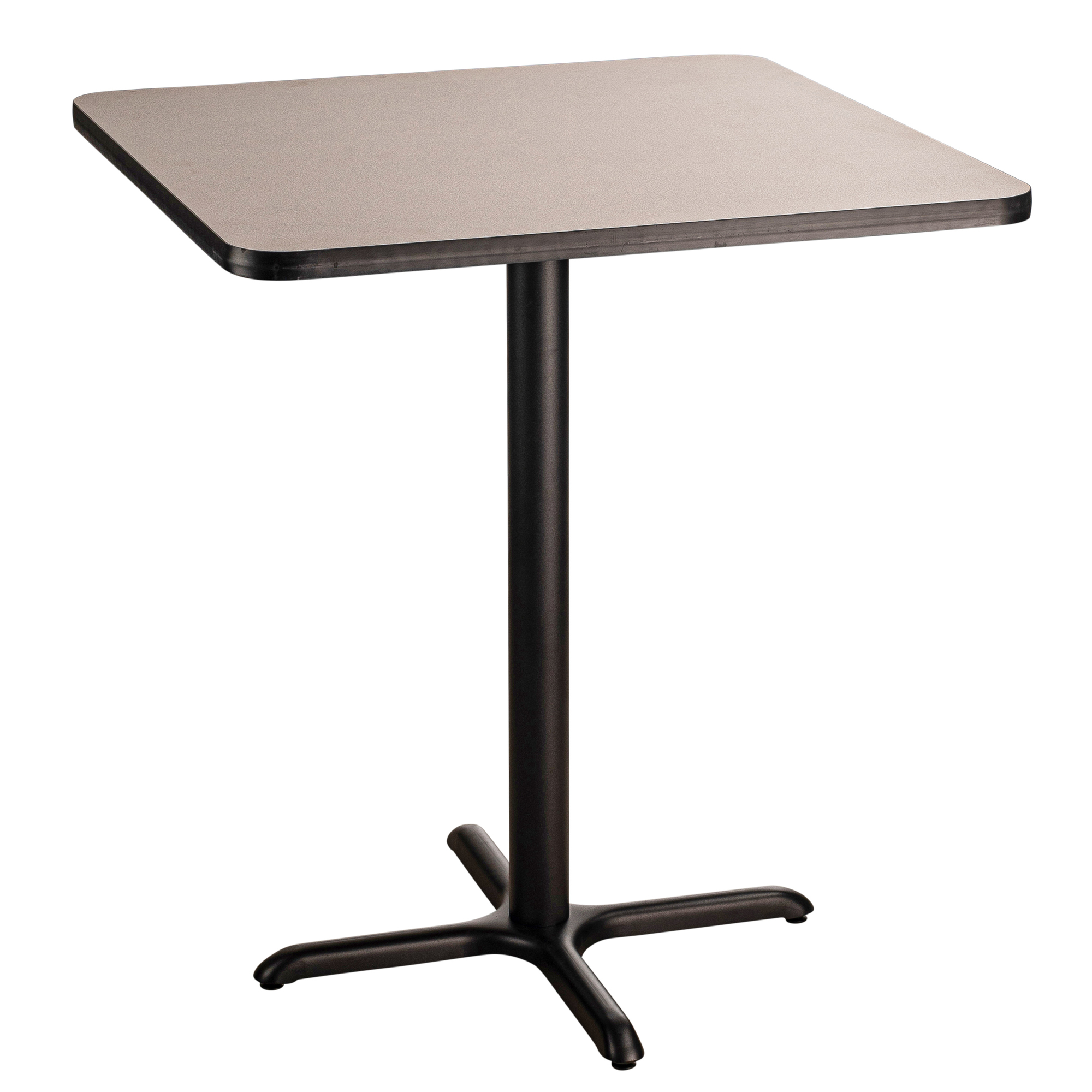 Cafe Table, 36x36x42 Square """"X"""" Base, Height 42 in, Model - National Public Seating CT33636XBPBTMGY