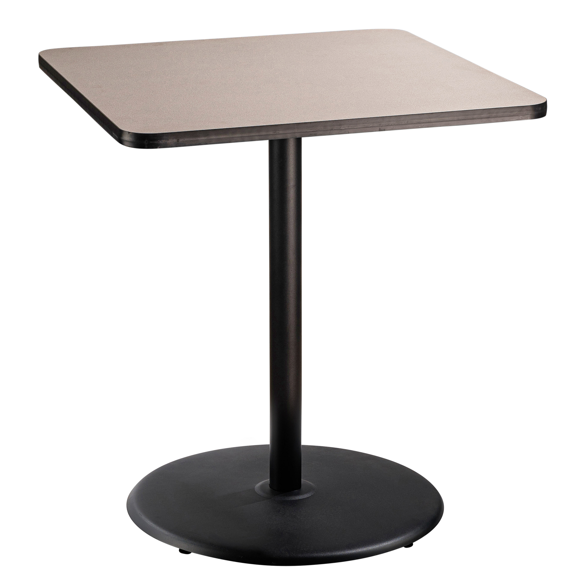 "National Public Seating, Cafe Table, 36x36x42Square ""R"" Base, Height 42 in, Model CT33636RBPBTMGY"