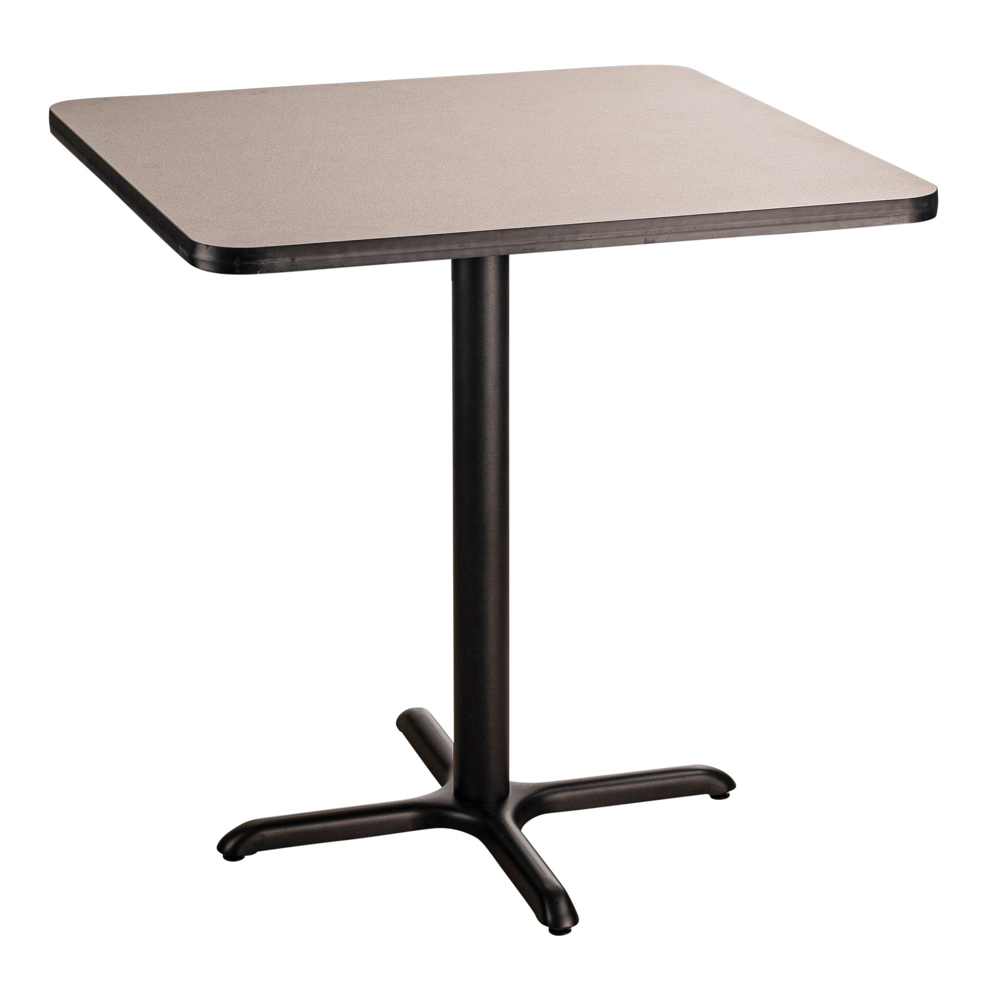 "National Public Seating, Cafe Table, 36x36x36 Square ""X"" Base, Height 36 in, Model CT33636XCPBTMGY"