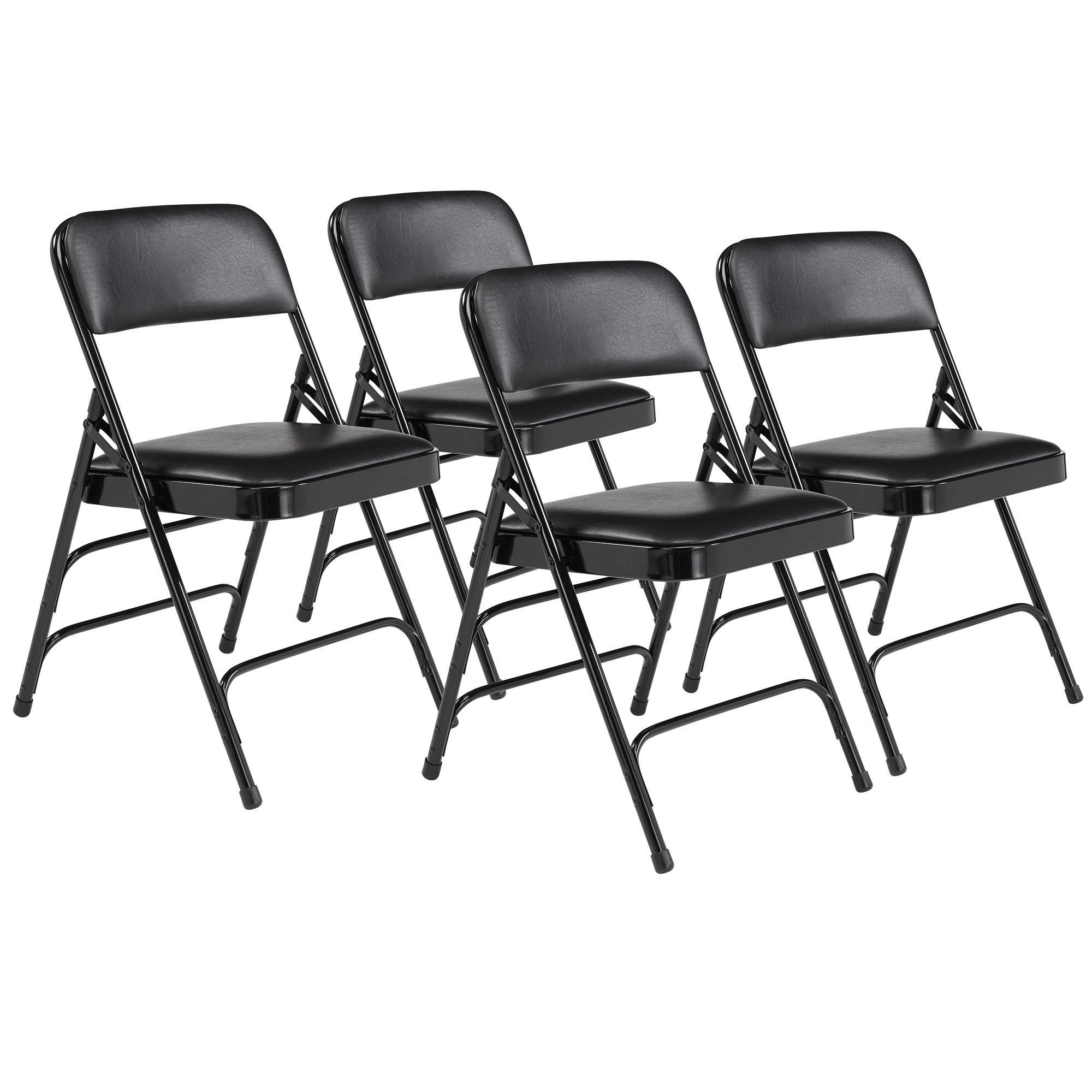 1300 Series Vinyl Upholstered Folding Chair, Primary Color Black, Included (qty.) 4, Seating Type Folding Chair, Model - National Public Seating 1310