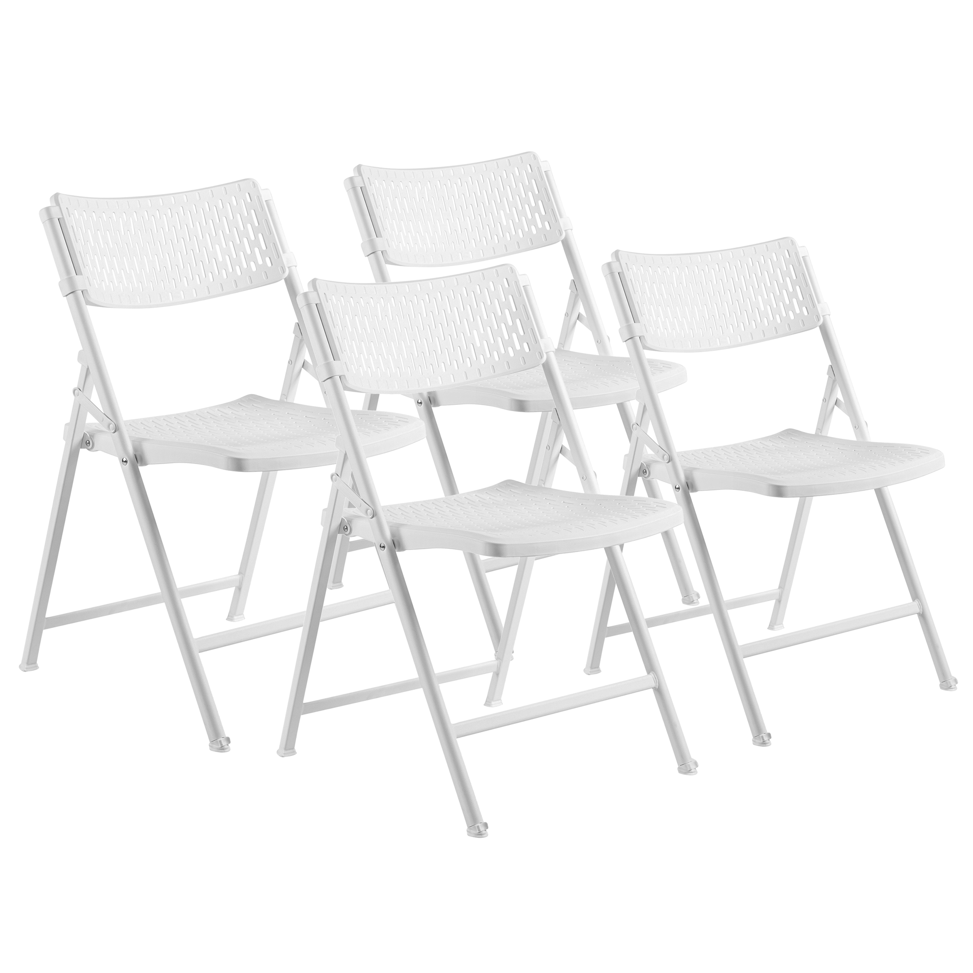 National Public Seating, AirFlex Series Polypropylene Folding Chair, Primary Color White, Included (qty.) 4, Seating Type Folding Chair, Model 1421