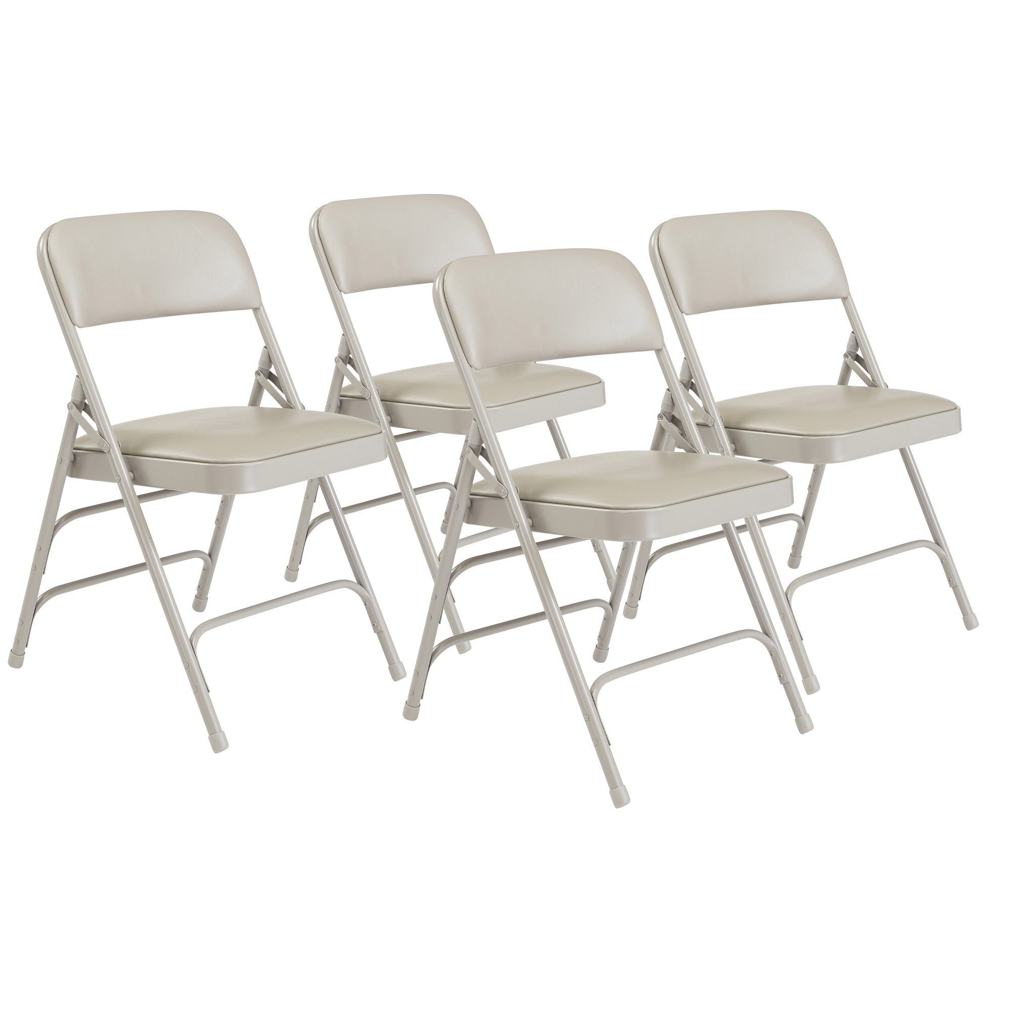 1300 Series Vinyl Upholstered Folding Chair, Primary Color Gray, Included (qty.) 4, Seating Type Folding Chair, Model - National Public Seating 1302
