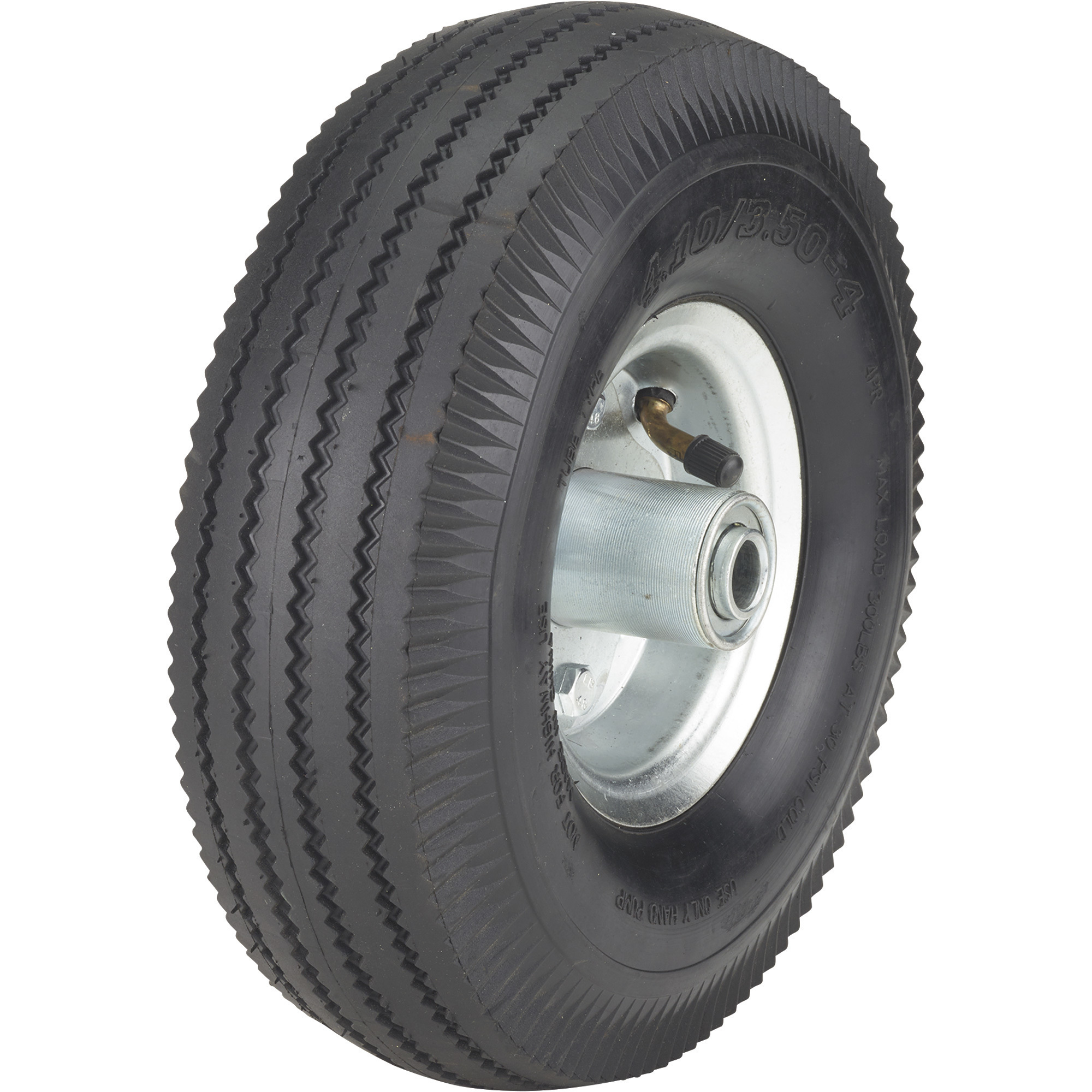 Ironton 10Inch Pneumatic Wheel and Tire-- 300-Lb. Capacity, Sawtooth Tread