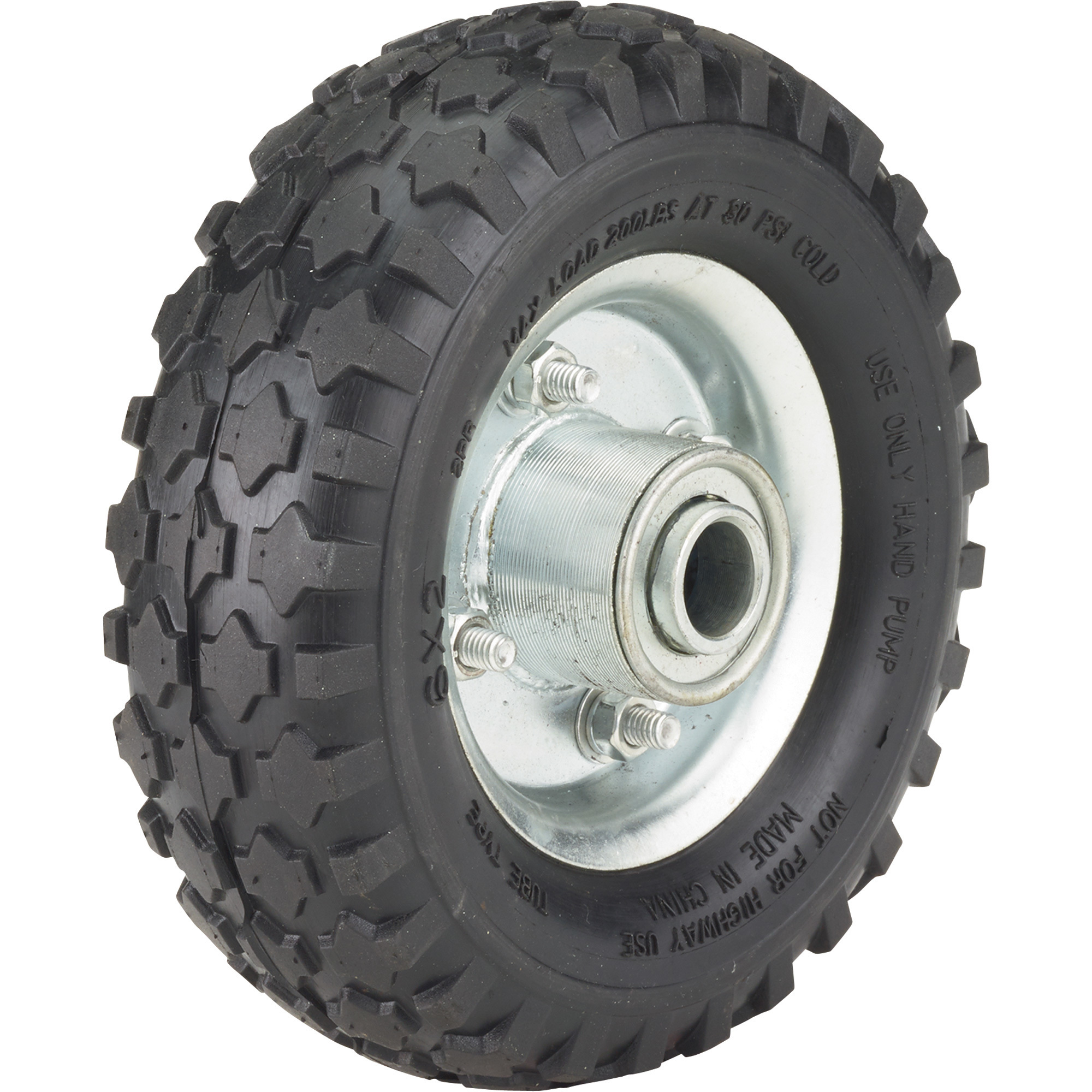 Ironton 6Inch Pneumatic Wheel and Tire-- 200-Lb. Capacity, Knobby Tread