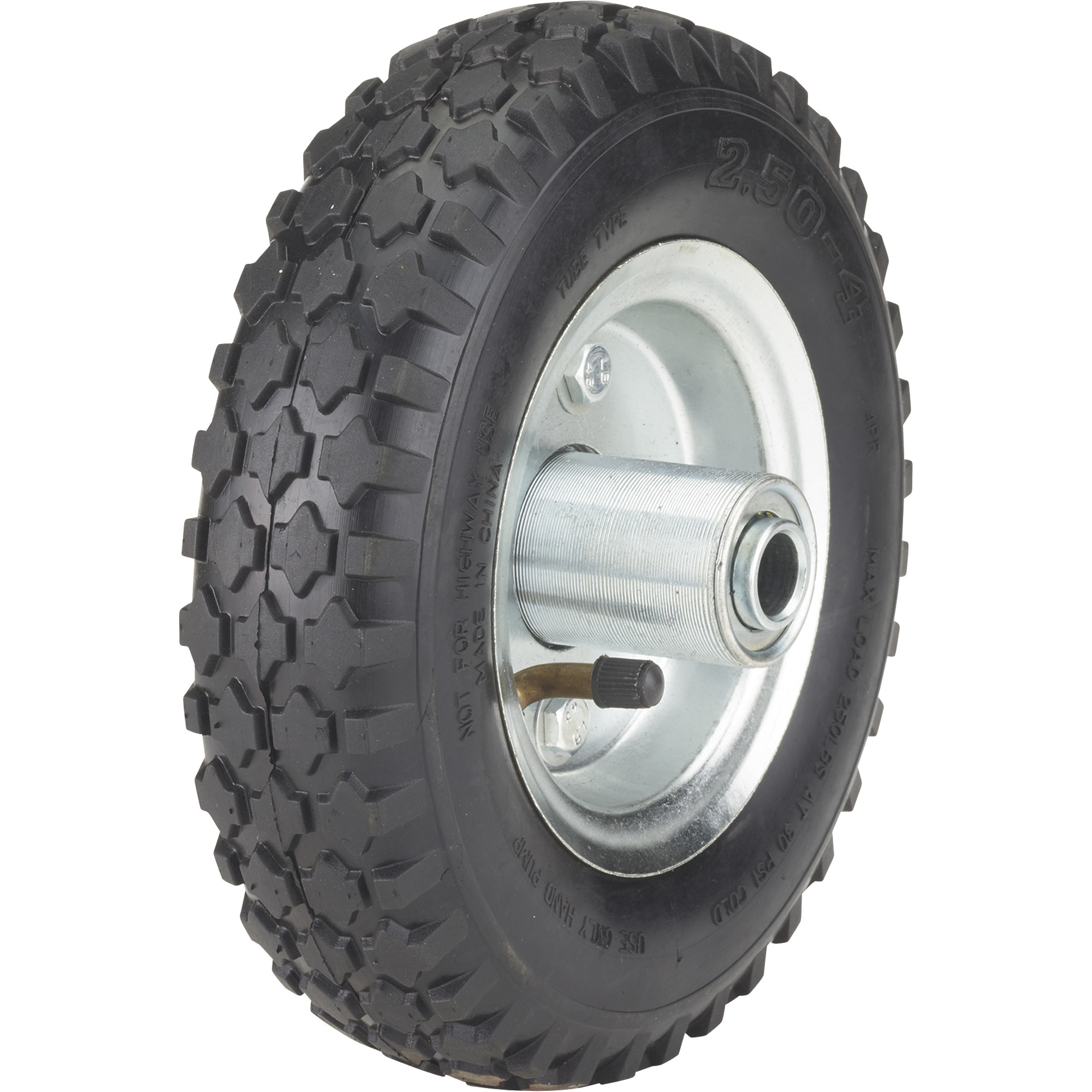 Ironton 8Inch Pneumatic Wheel and Tire-- 250-Lb. Capacity, Knobby Tread