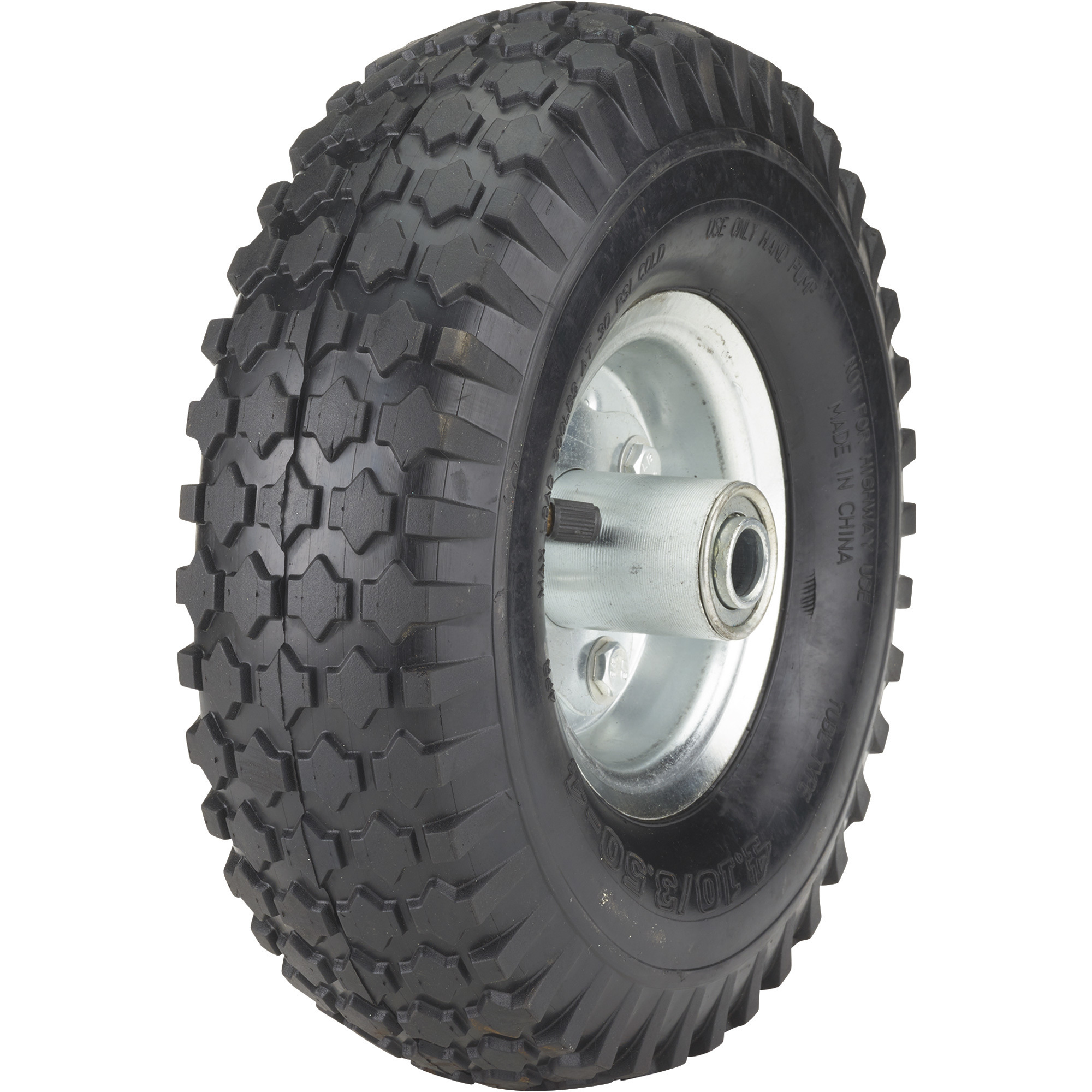 Ironton 10Inch Pneumatic Wheel and Tire-- 300-Lb. Capacity, Knobby Tread