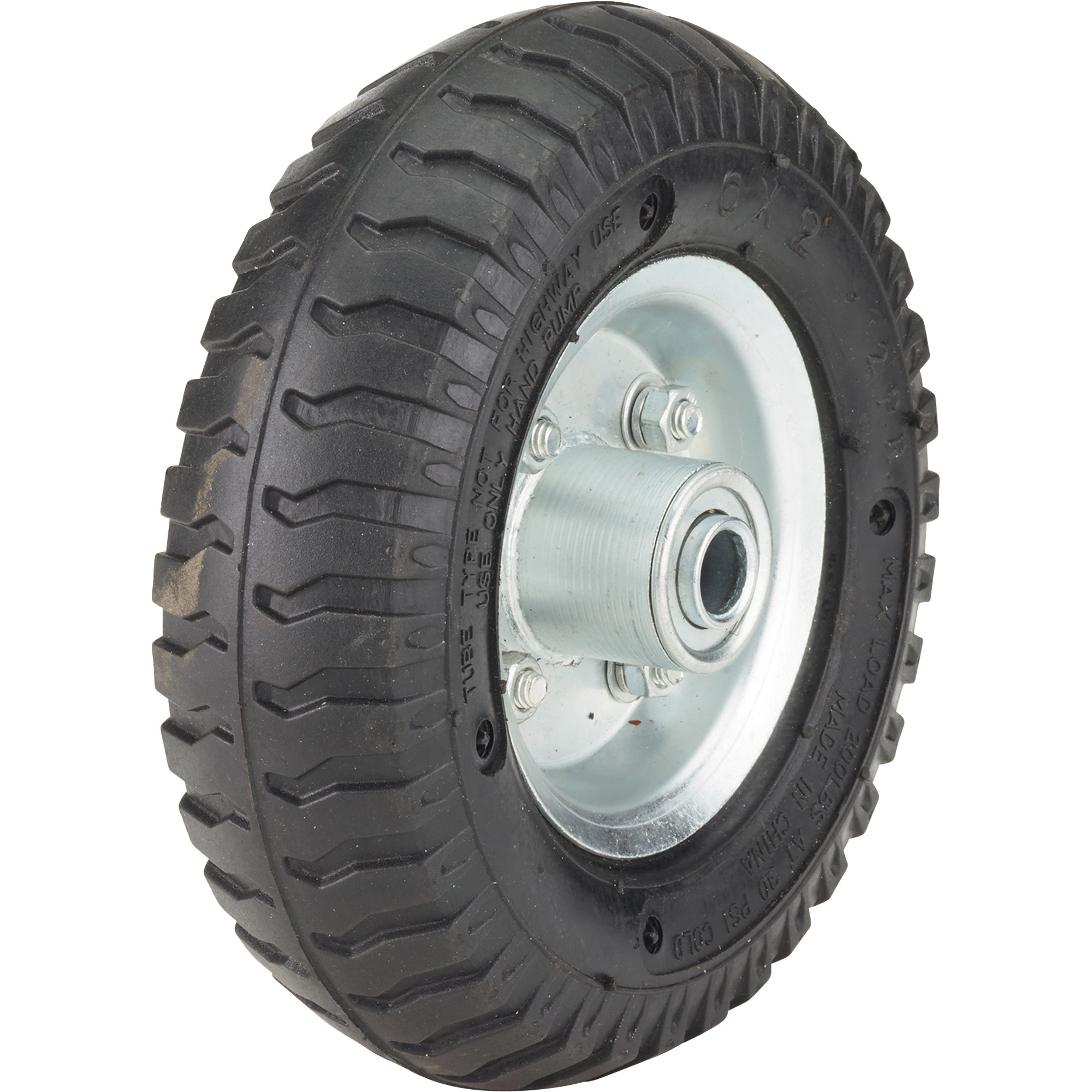 Ironton 6Inch Pneumatic Wheel and Tire-- 200-Lb. Capacity, Lug Tread
