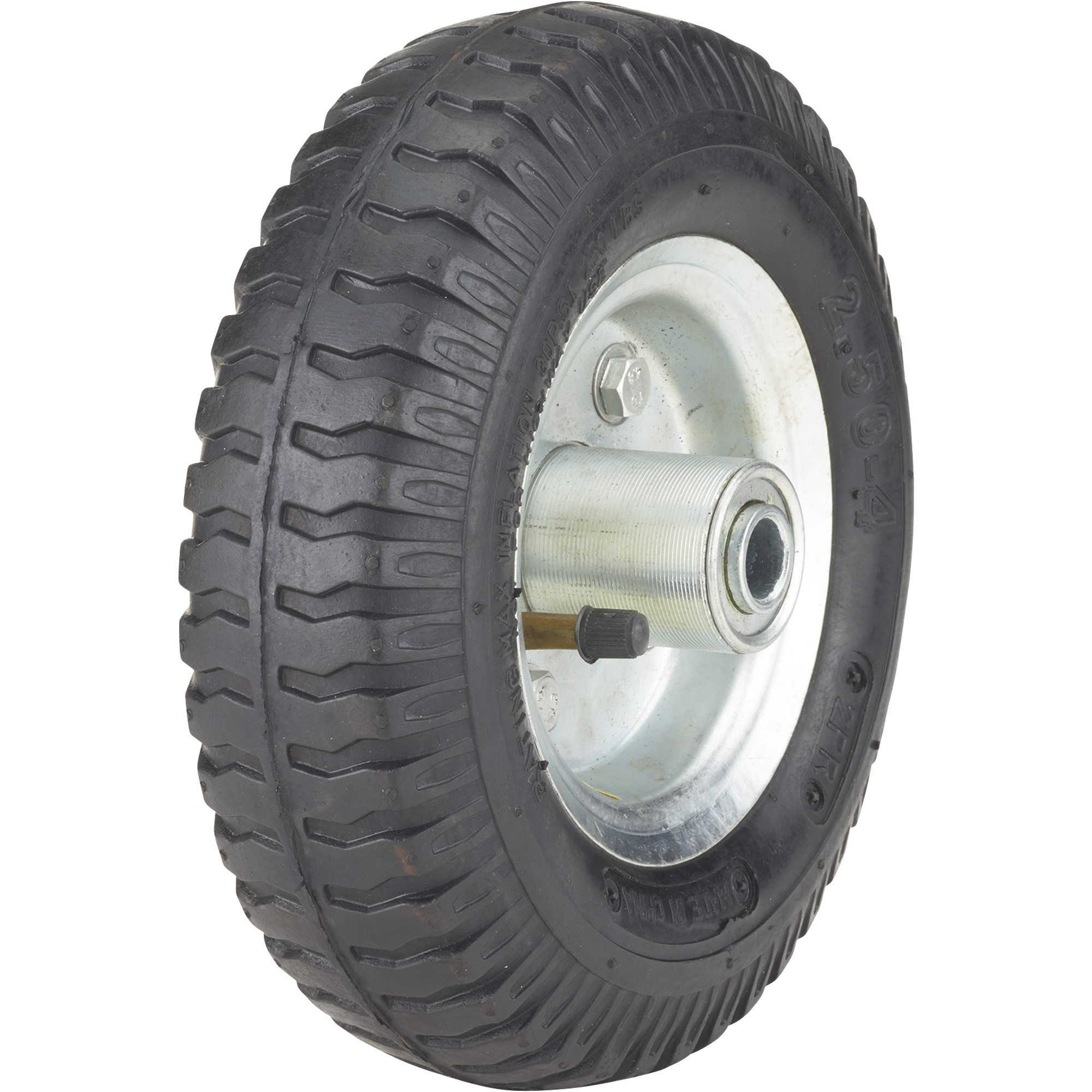 Ironton 8Inch Pneumatic Wheel and Tire-- 250-Lb. Capacity, Lug Tread