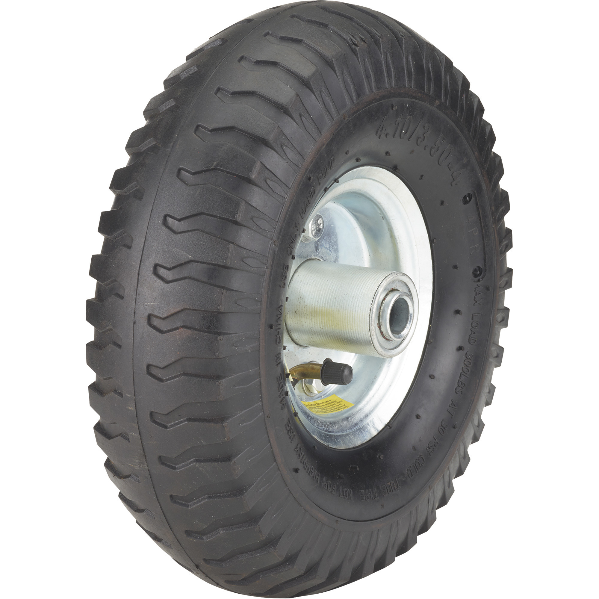 Ironton 10Inch Pneumatic Wheel and Tire-- 300-Lb. Capacity, Lug Tread