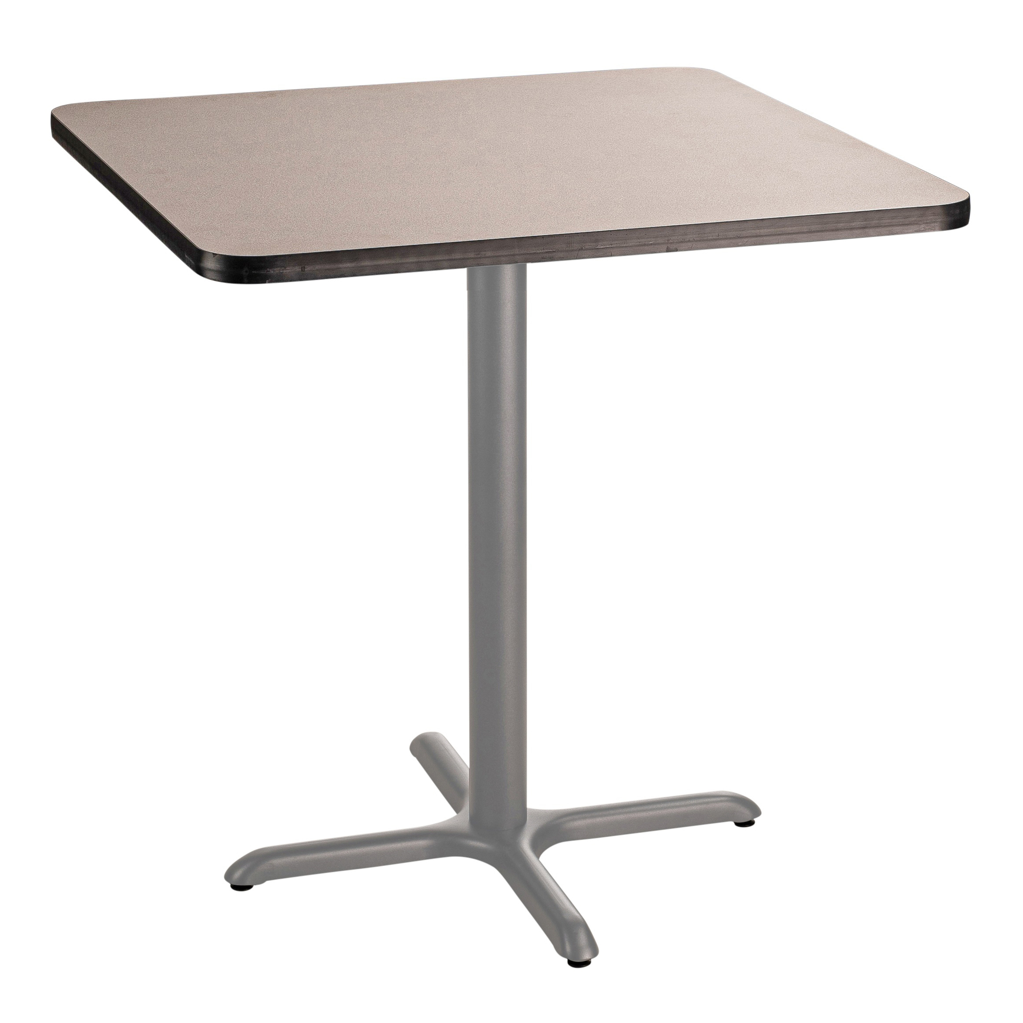 "National Public Seating, Cafe Table, 36x36x36 Square ""X"" Base, Height 36 in, Model CTG33636XCPBTMGY"