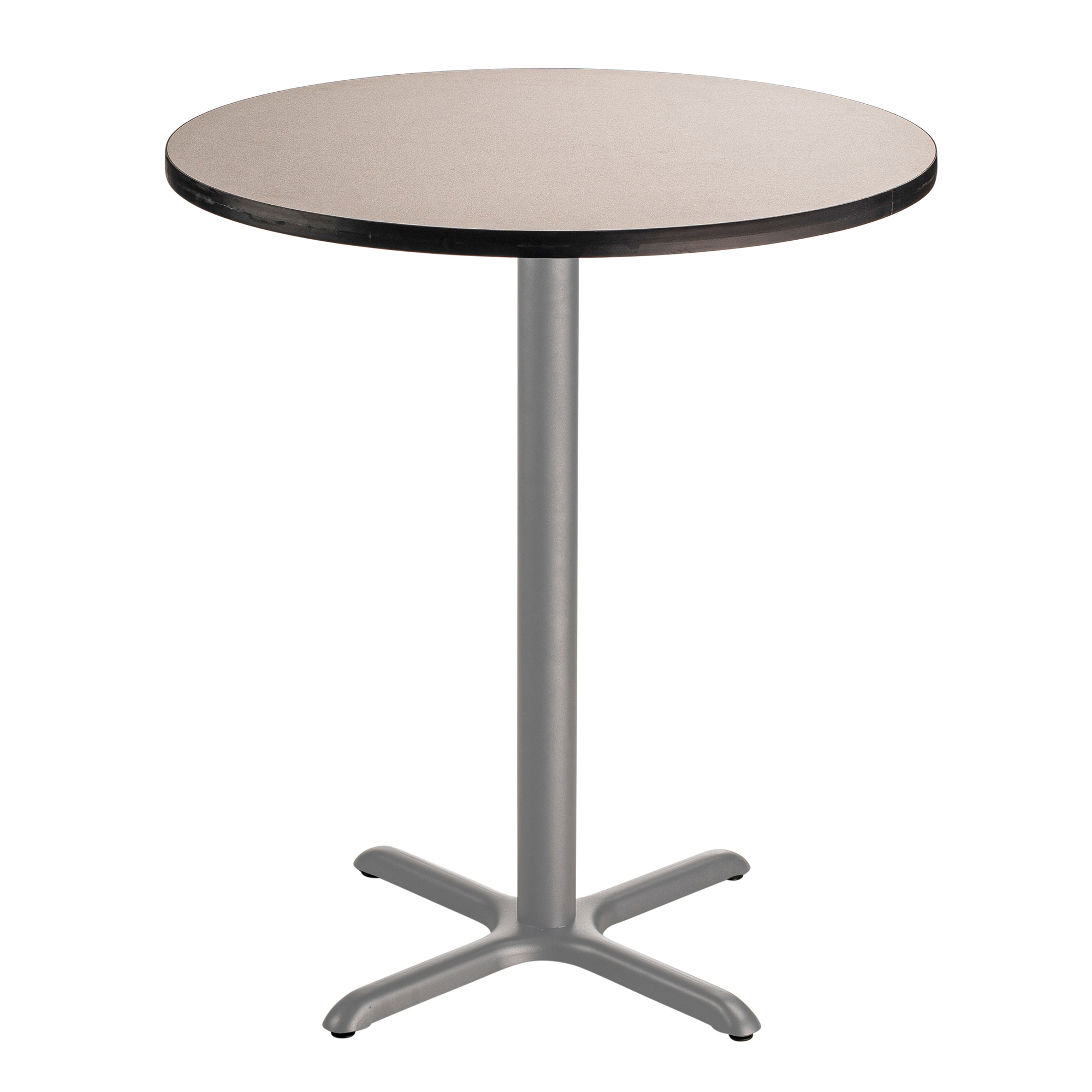 Cafe Table, 36x36x42 Round """"X"""" Base, Height 42 in, Model# - National Public Seating CTG13636XBPBTMGY