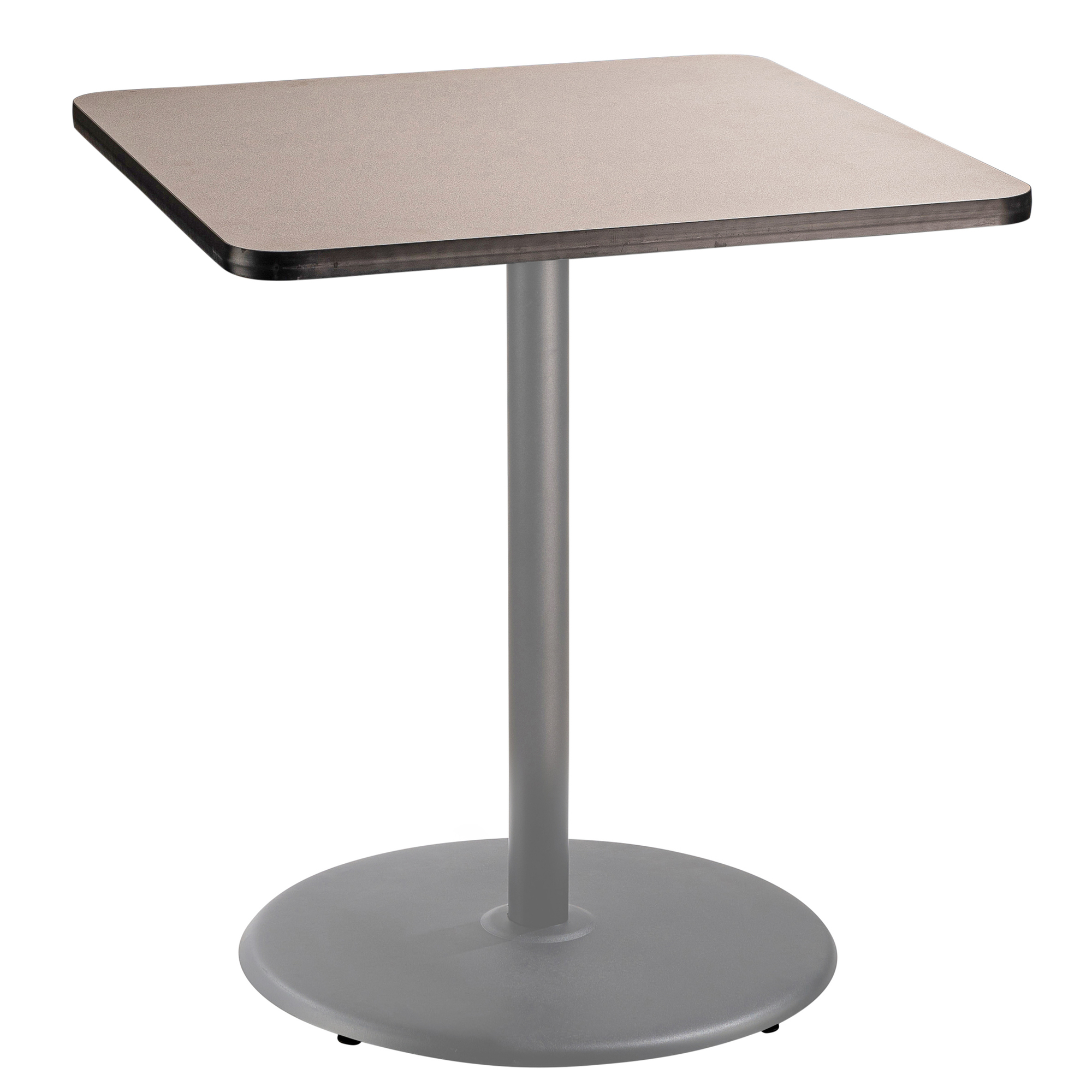 Cafe Table, 36x36x42Square """"R"""" Base, Height 42 in, Model - National Public Seating CTG33636RBPBTMGY
