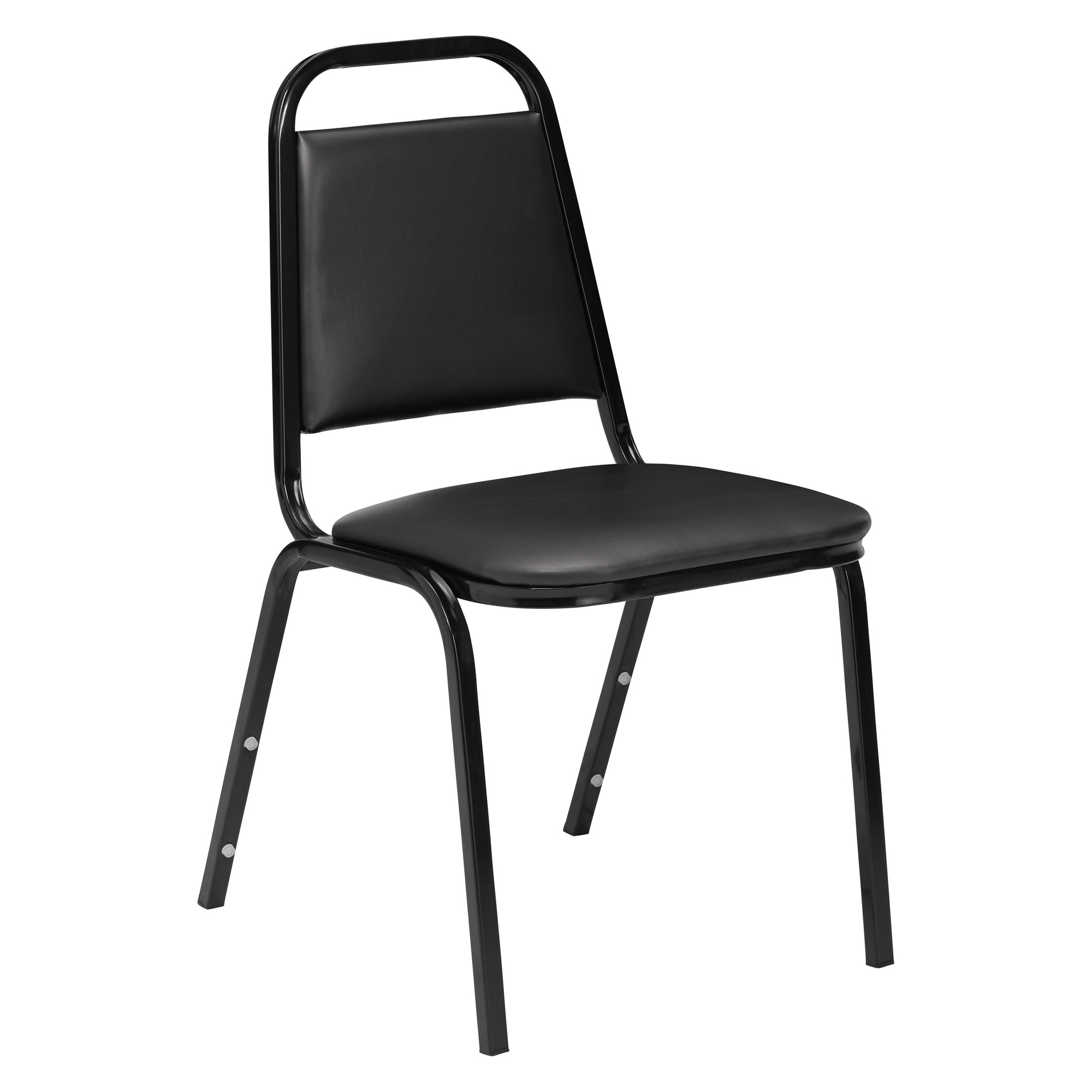 National Public Seating, 9100 Series Vinyl Upholstered Stack Chair, Primary Color Black, Included (qty.) 1, Seating Type Dining Chair, Model 9110-B