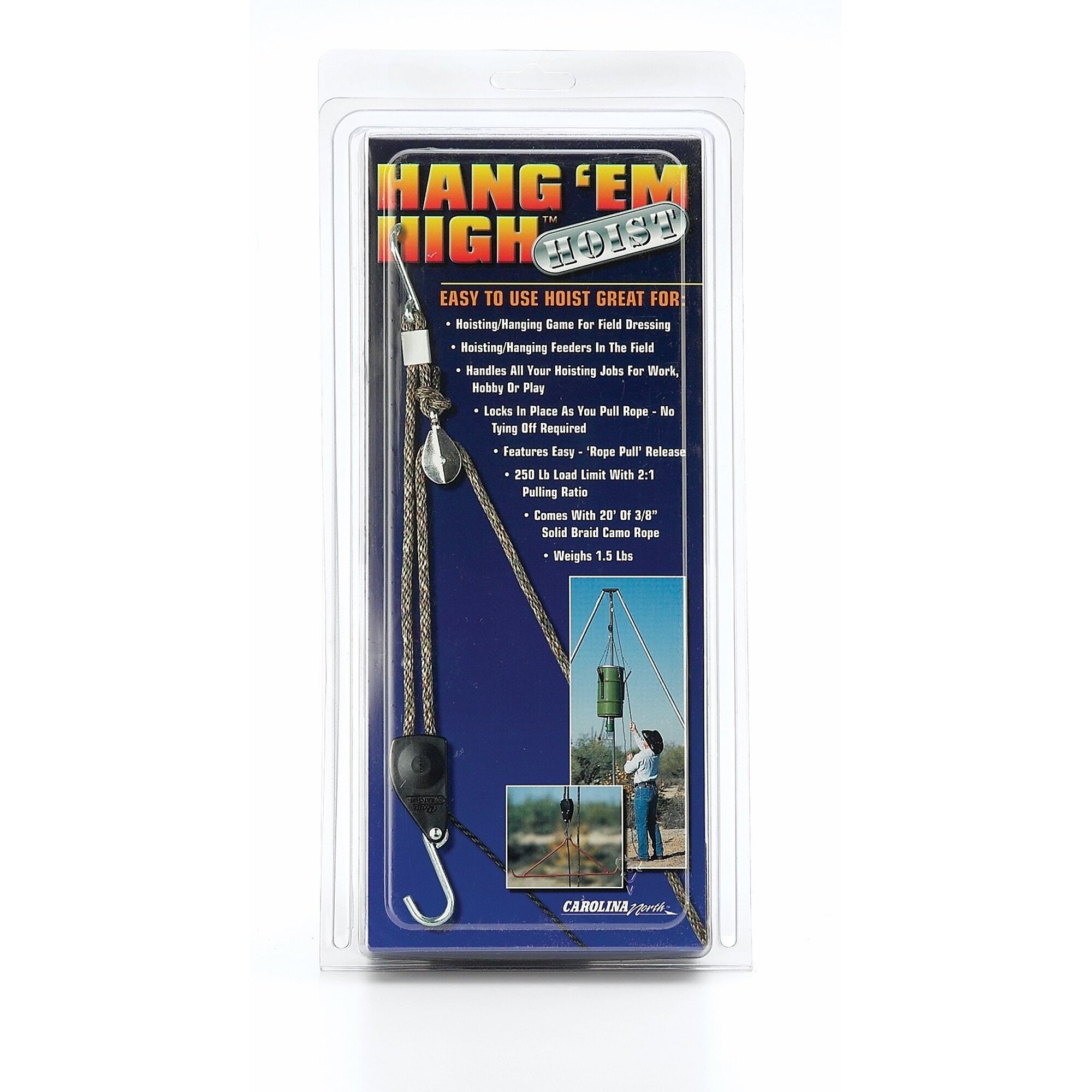 Rope Ratchet Hang Em High Hoist  250 lb Maximum Load Lift Capacity 250 lb Model HH20