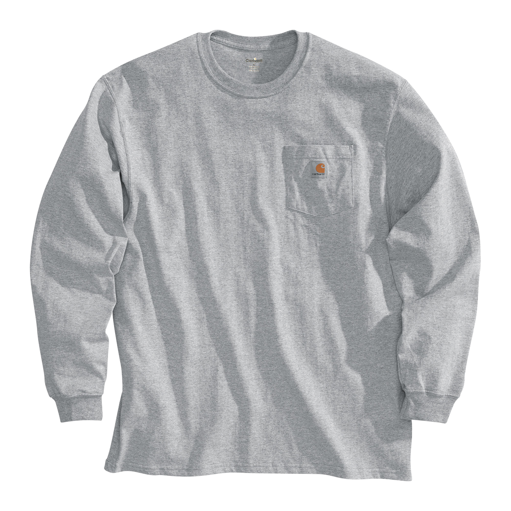 Carhartt Men's Workwear Long Sleeve Pocket T-Shirt - Heather Gray, Large, Regular Style, Model K126