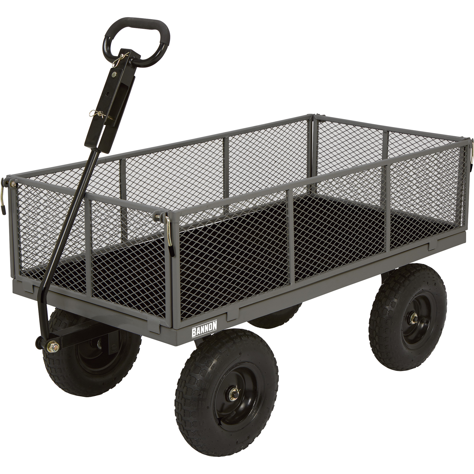 Bannon Industrial-Grade Steel Garden Wagon, 1200-Lb. Capacity, 49Inch L x 24 1/2Inch W, 13Inch Tires