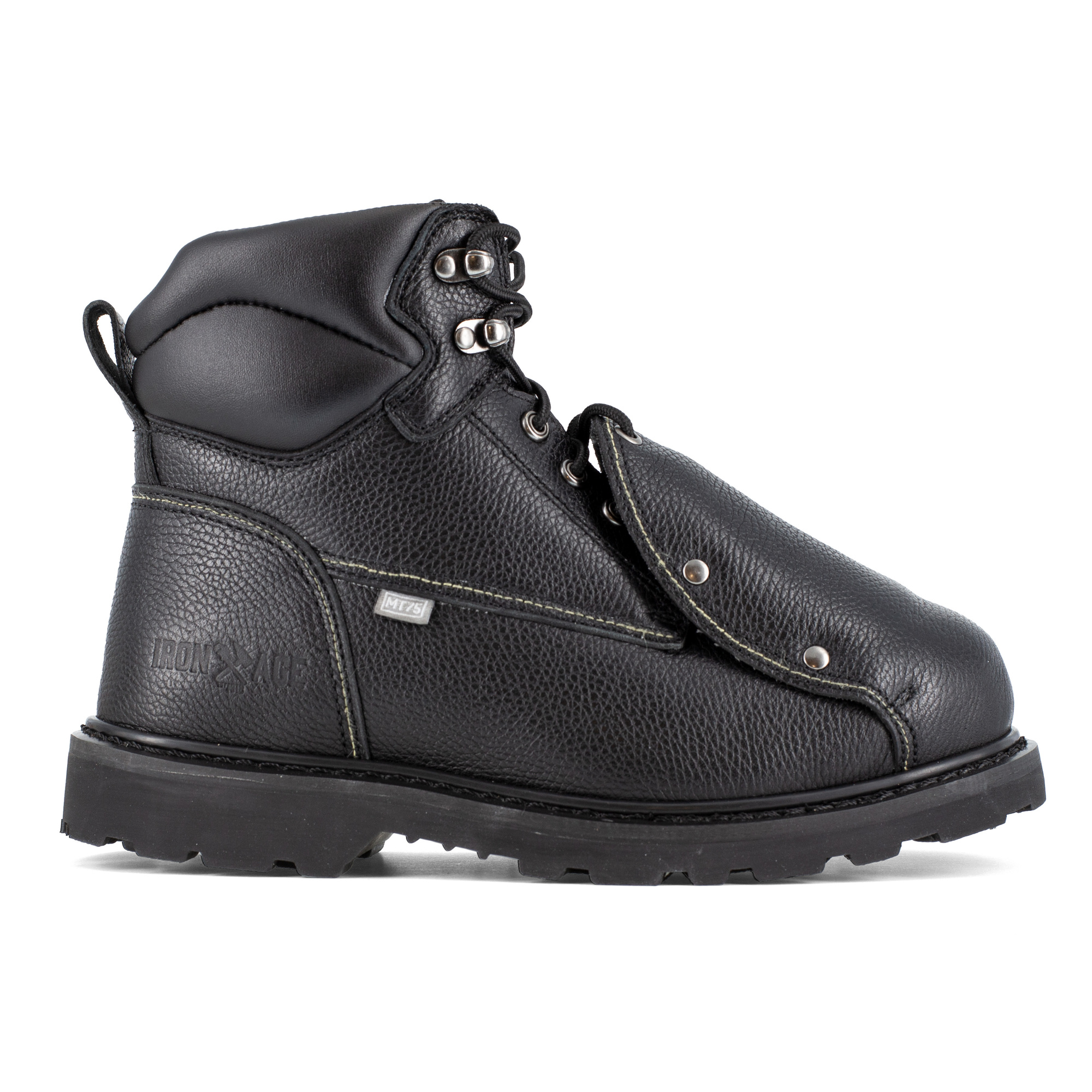 Iron Age, 6Inch Work Boot with External Met Guard, Size 7, Width Medium, Color Black, Model IA5016