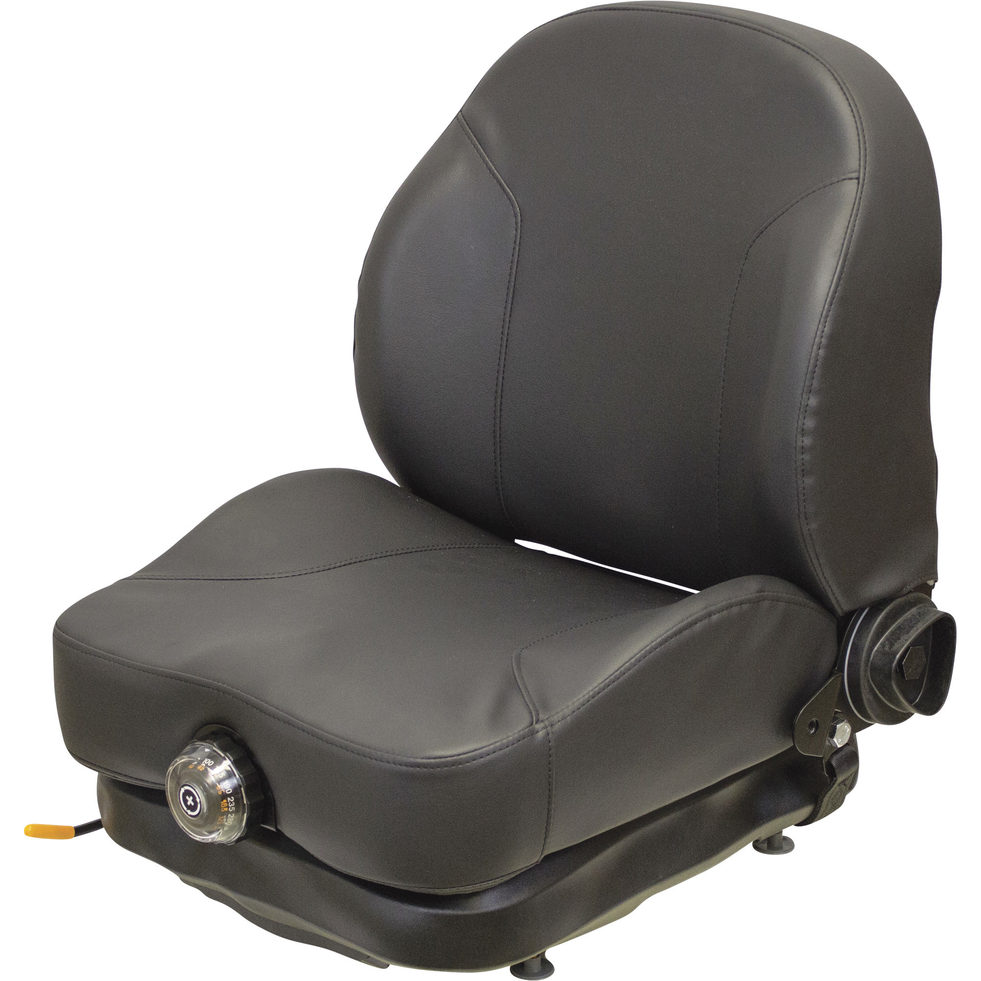 K & M Uni Pro 438 Compact Suspension Tractor Seat, Black, Model 8382