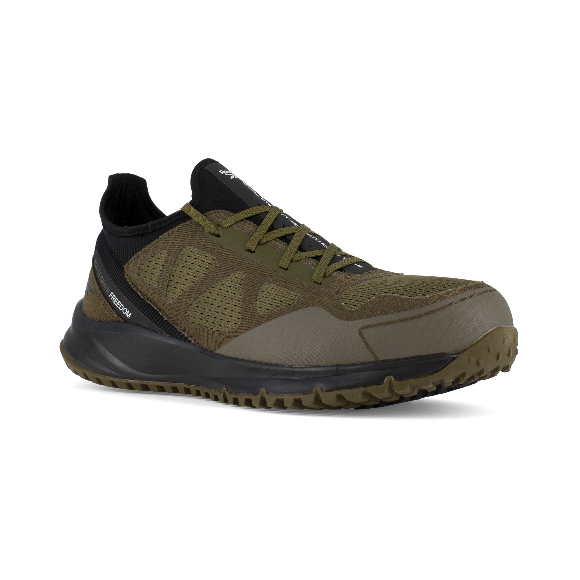 Reebok, Trail Running Work Shoe, Size 16, Width Medium, Color Sage and Black, Model RB4092