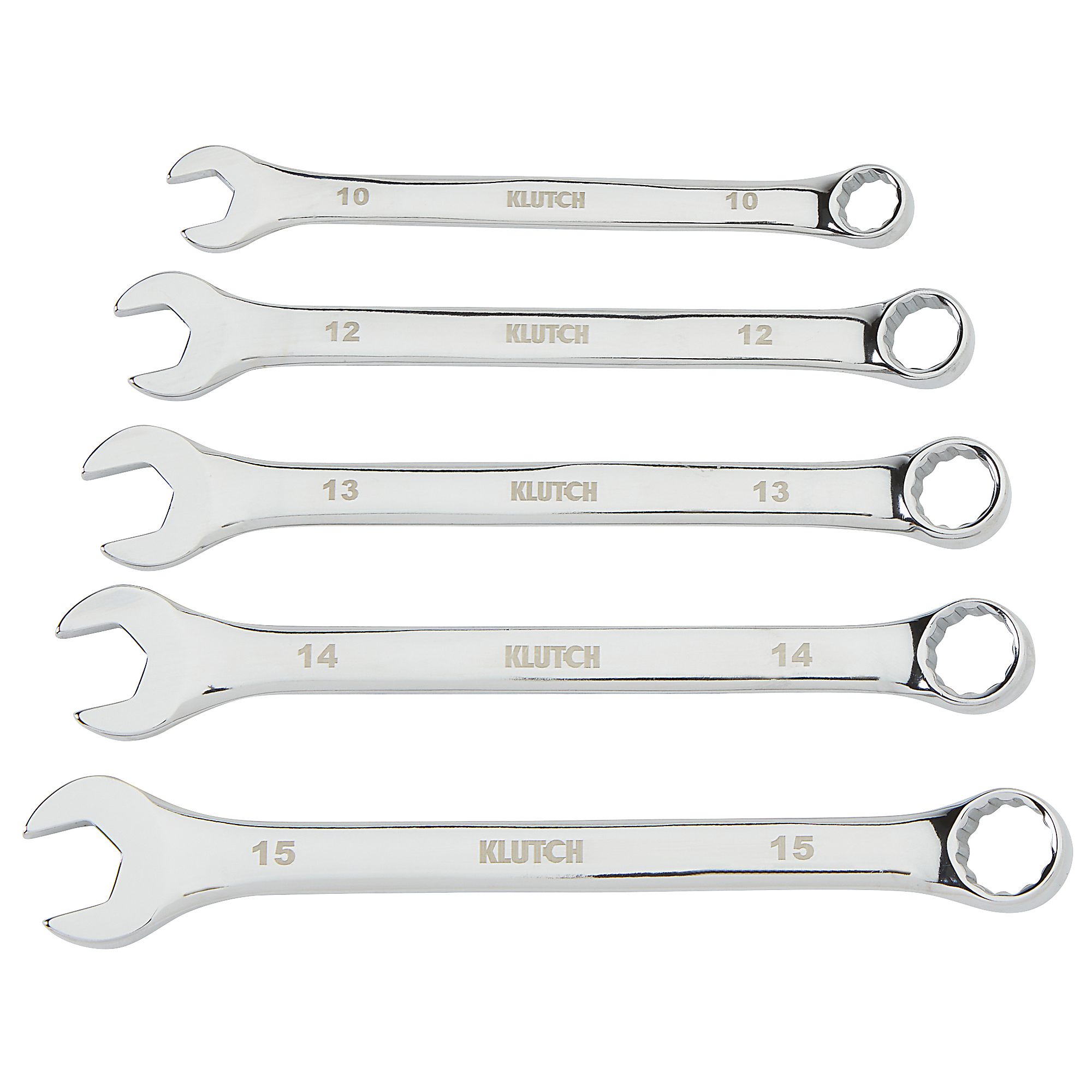 Klutch 5-Piece V-Groove Combination Wrench Set, 12Inch L, Model E-2004