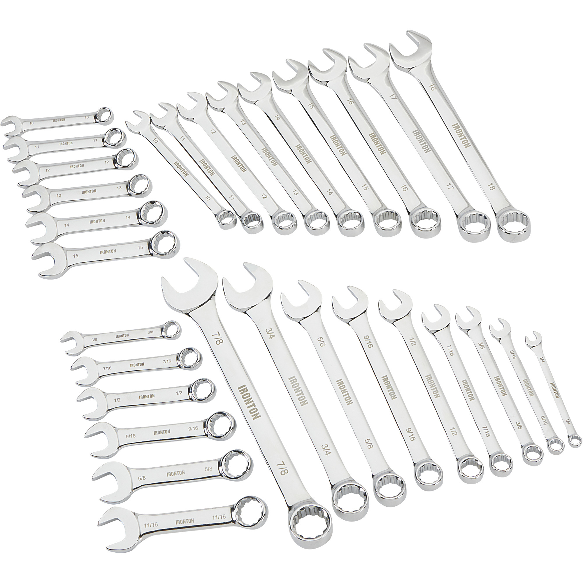 Ironton 30-Piece SAE/Metric Wrench Set, Model 38175A