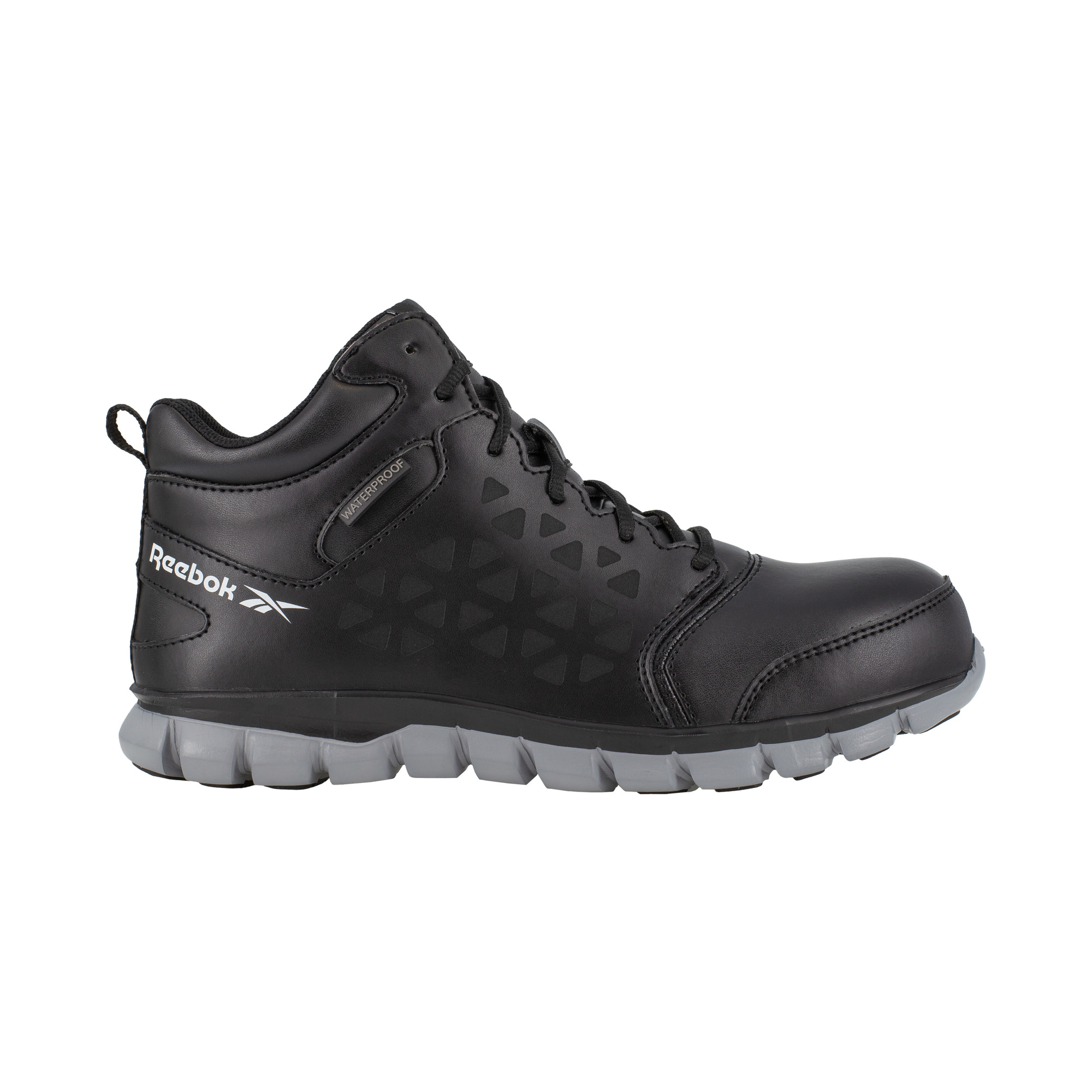 Reebok, Athletic Waterproof Mid-Cut, Size 7 1/2, Width Medium, Color Black and Grey, Model RB414