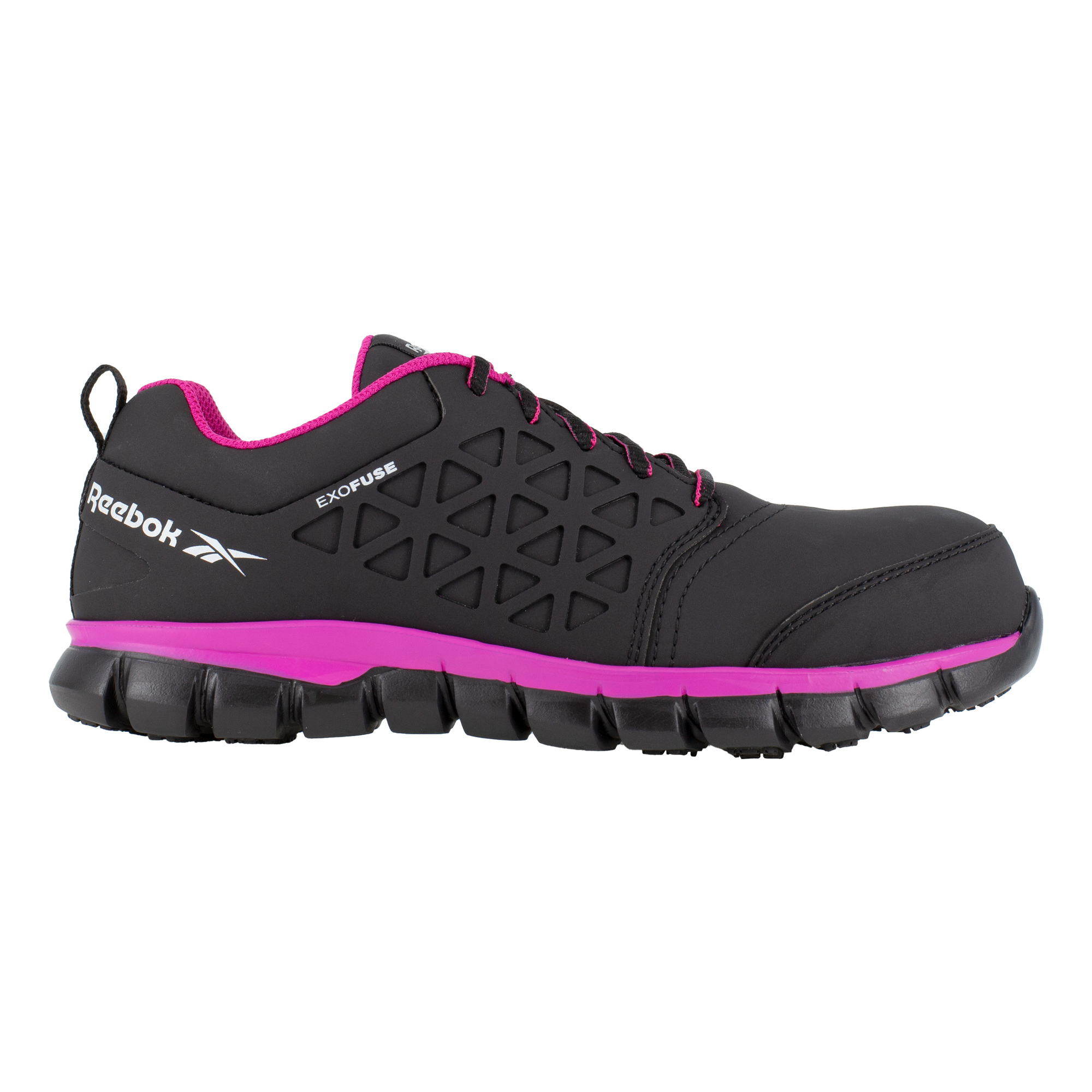 Reebok, Athletic Work Shoe, Size 12, Width Wide, Color Black and Pink, Model RB491