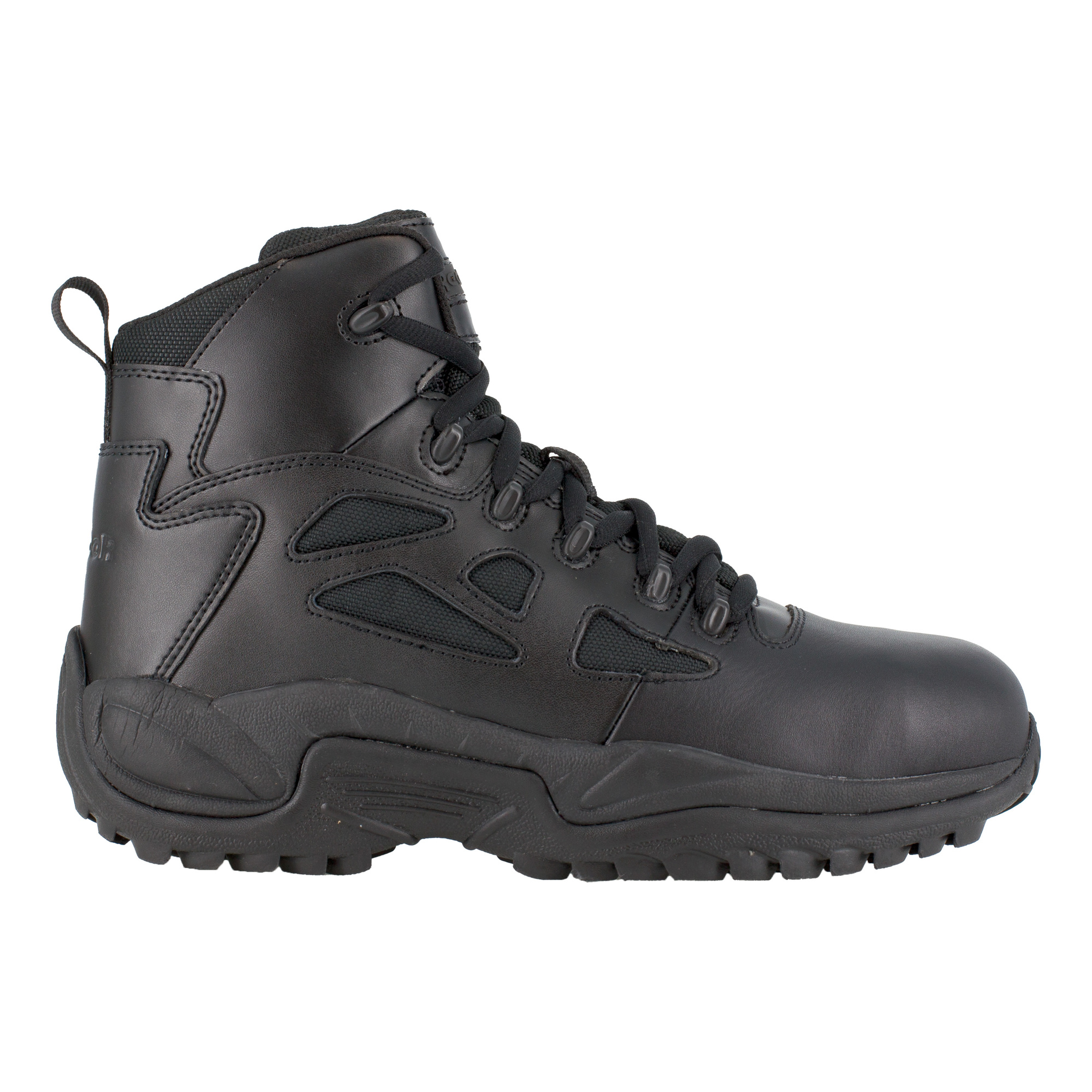 Reebok, 6Inch Tactical Stealth Boot with Side Zipper, Size 12, Width Wide, Color Black, Model RB864