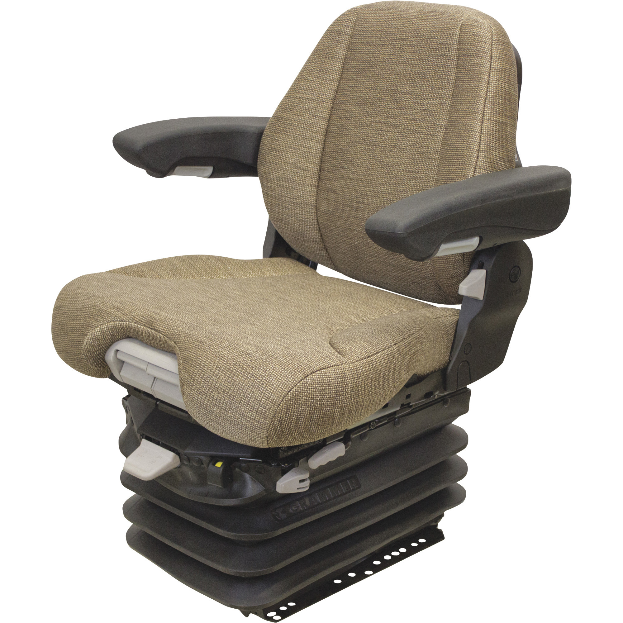 K&M Grammer MSG95/741 Tractor Seat with 12V Air Suspension, Brown, Model 8436
