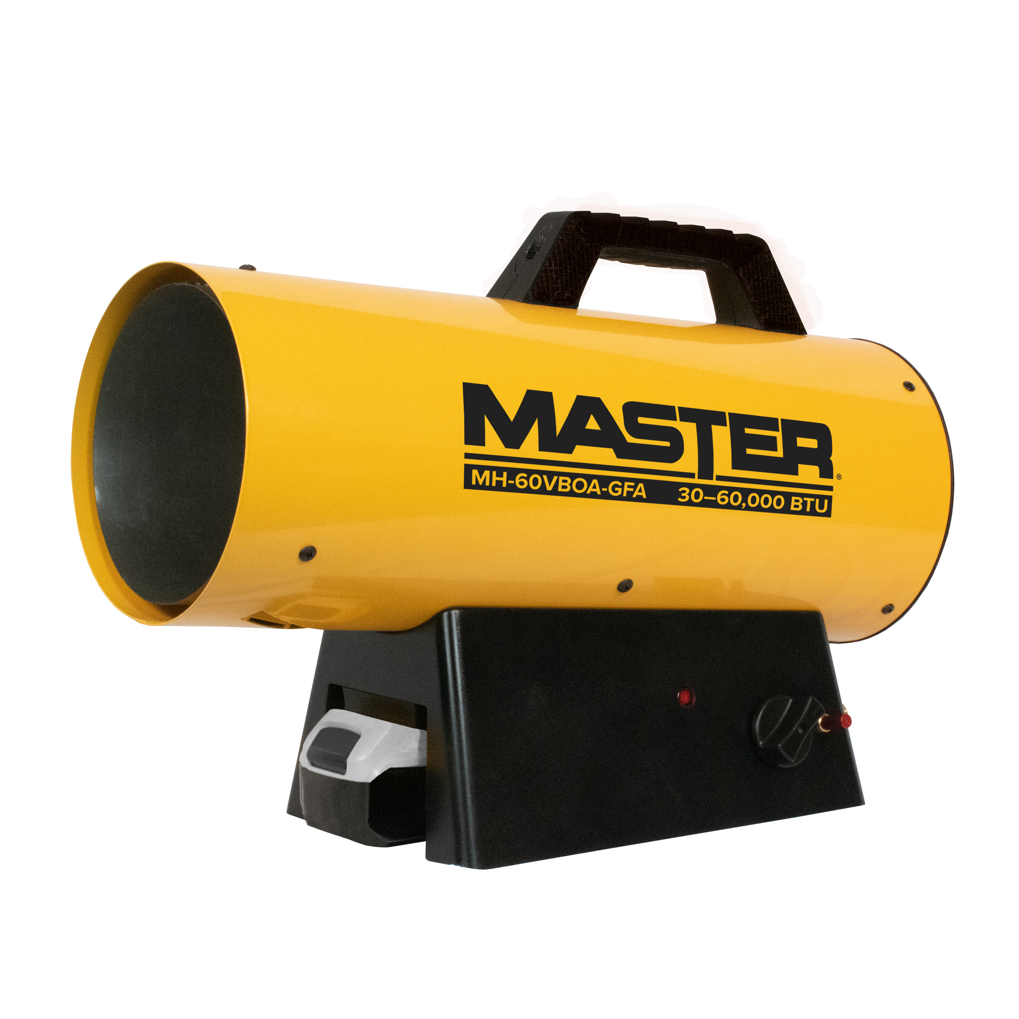 Master, Battery Operated LP Forced Air Heater, Fuel Type Propane, Max. Heat Output 60000 Btu/hour, Heat Type Forced Air, Model MH-60VBOA-GFA