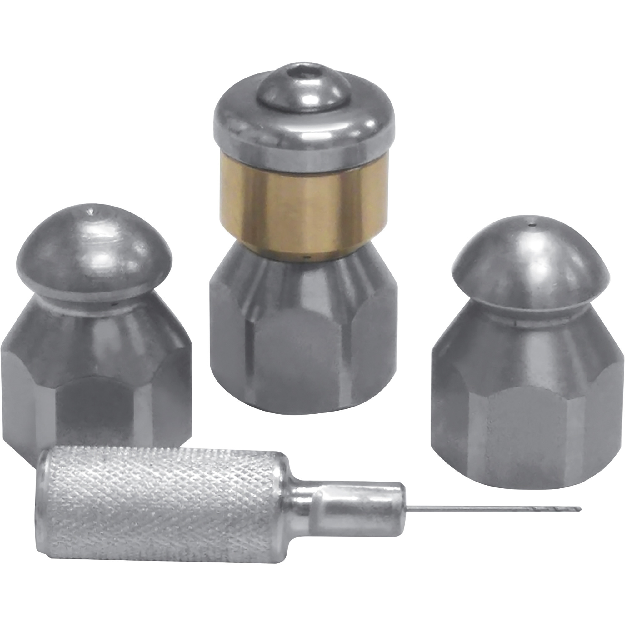 DTE Economy Sewer Jetting Nozzle Kit, 4-Piece, 1/4Inch