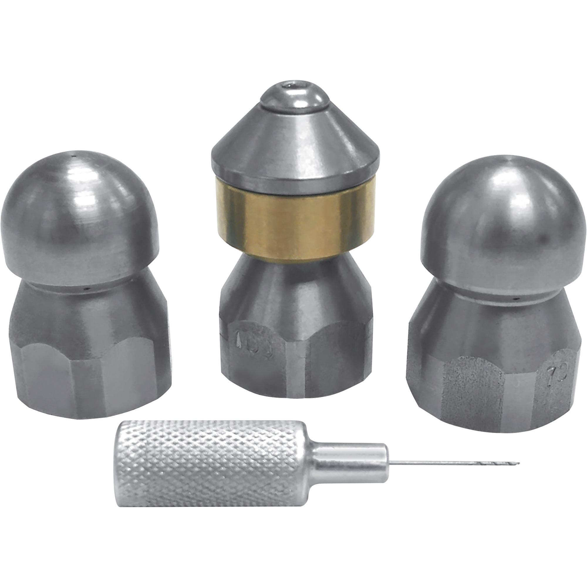 DTE Universal Sewer Jetting Nozzle Kit, 4-Piece, 3/8Inch